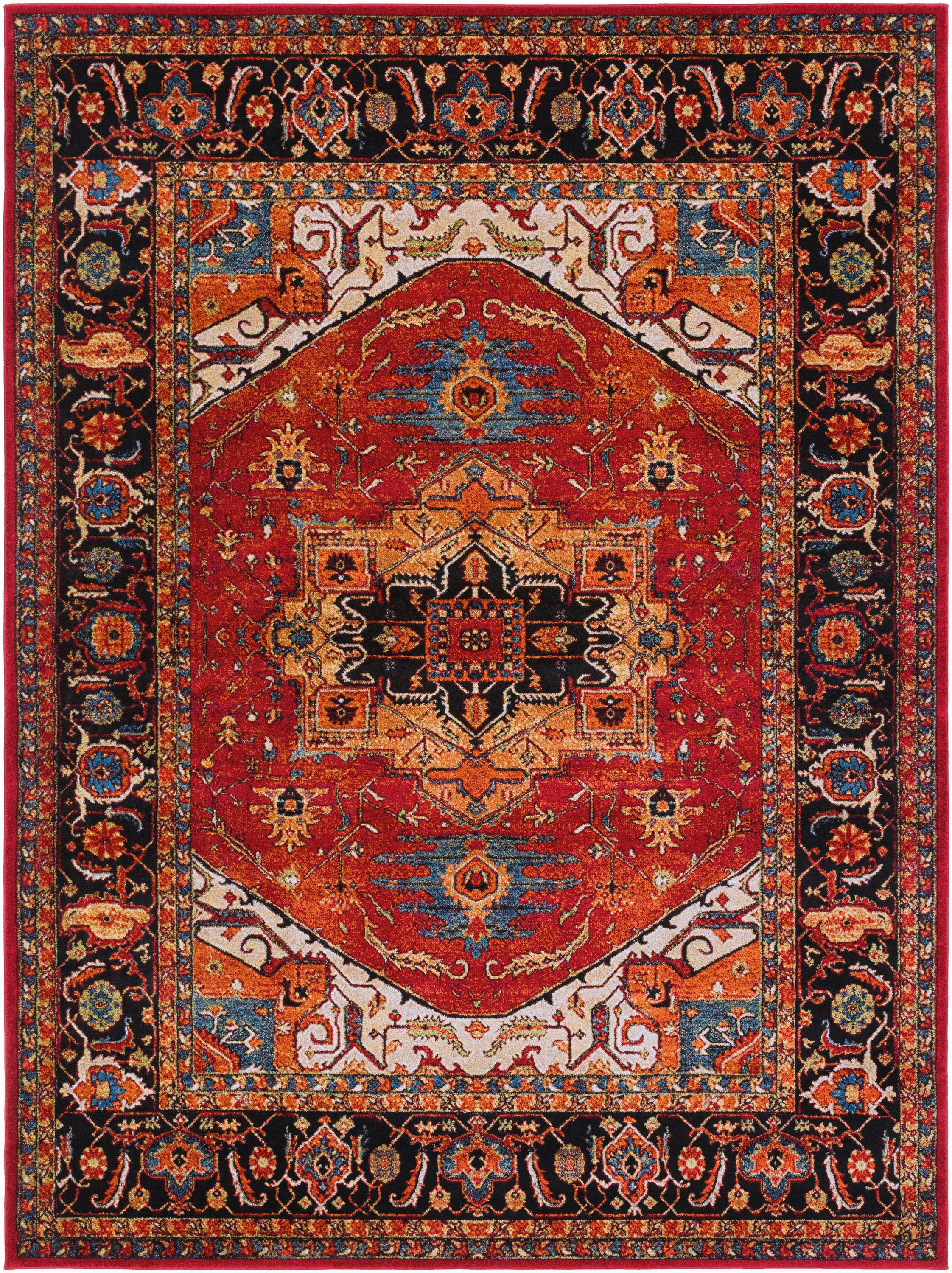 Livabliss Serapi 8 X 10 Burgundy Indoor Border Oriental Area Rug ...