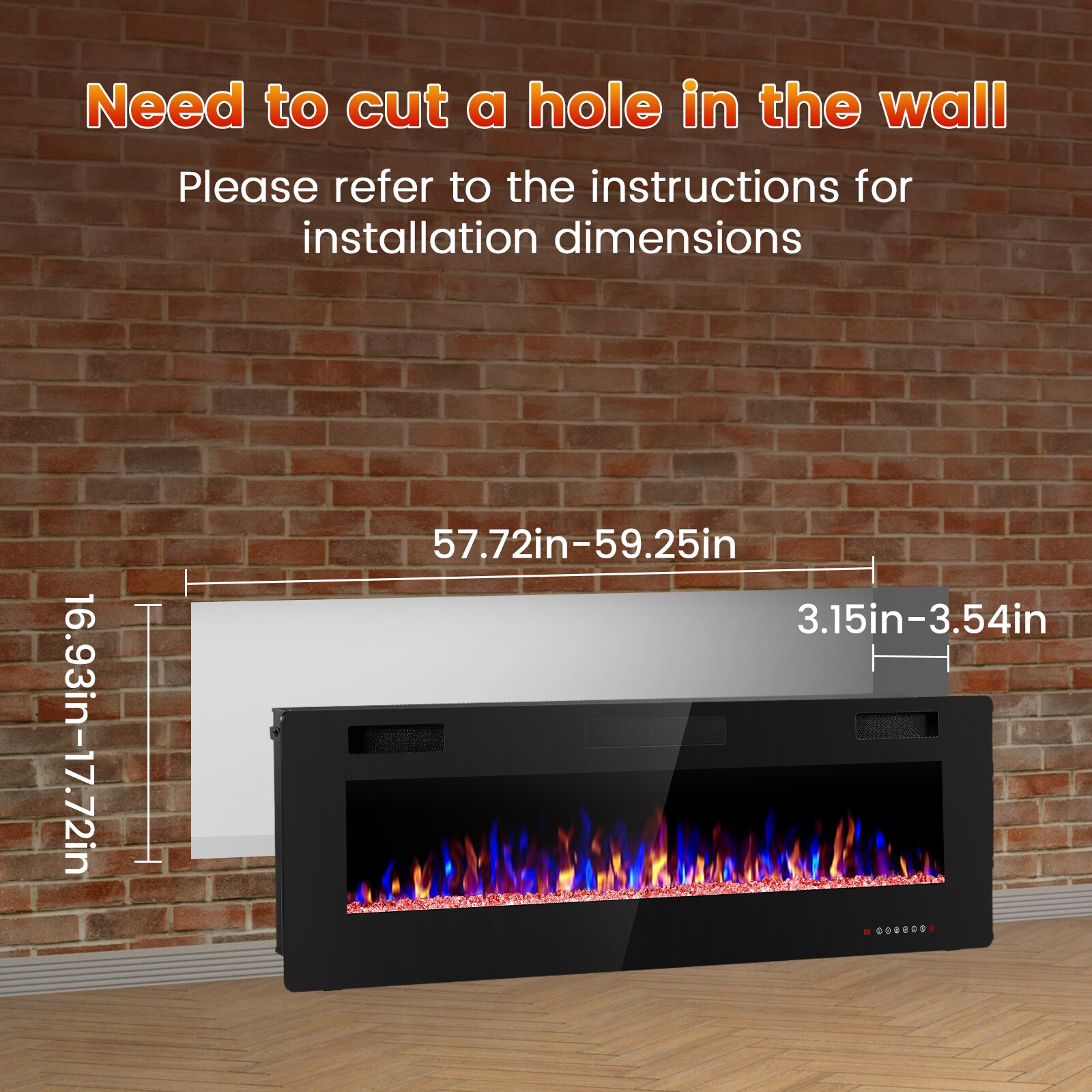COWSAR LSFPC3-60 Electric-Fireplaces - View #6