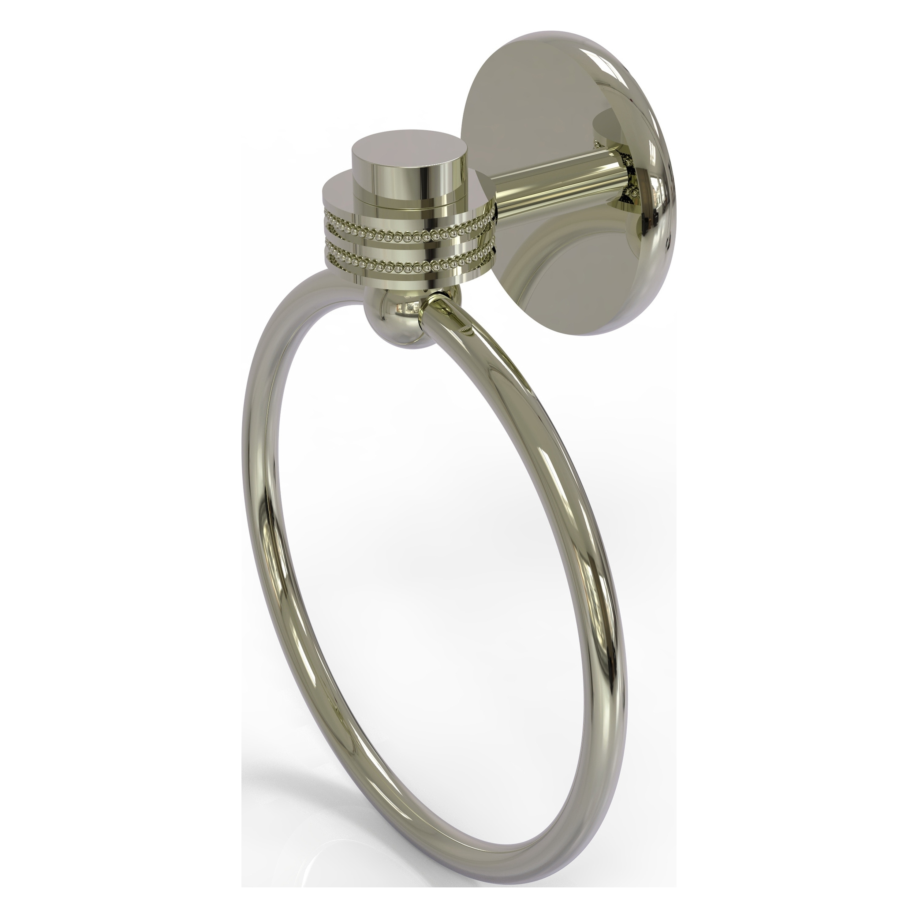 Allied Brass 7116D-PNI Satellite Orbit One Polished Nickel Wall mount Single Towel Ring