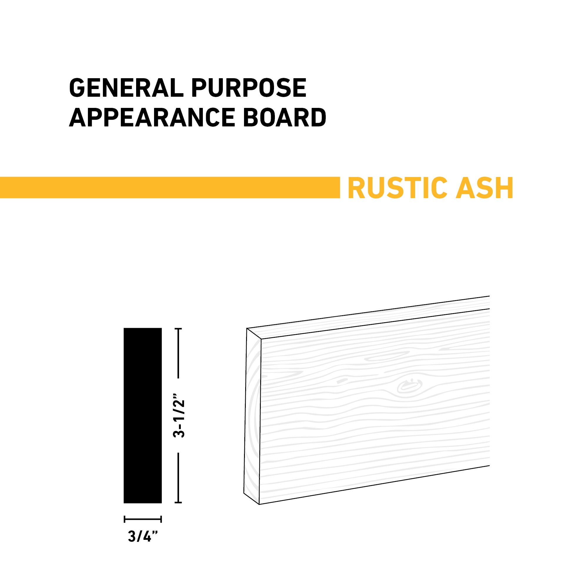 Ornamental Mouldings BRDRUS 1X4X2ASH Appearance-Boards - View #2