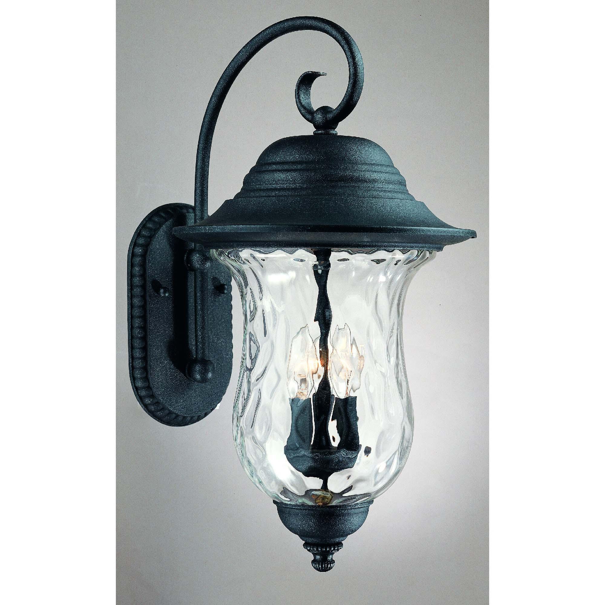 Aurora Antique Iron 23.5" Outdoor Wall Sconce with Water Glass