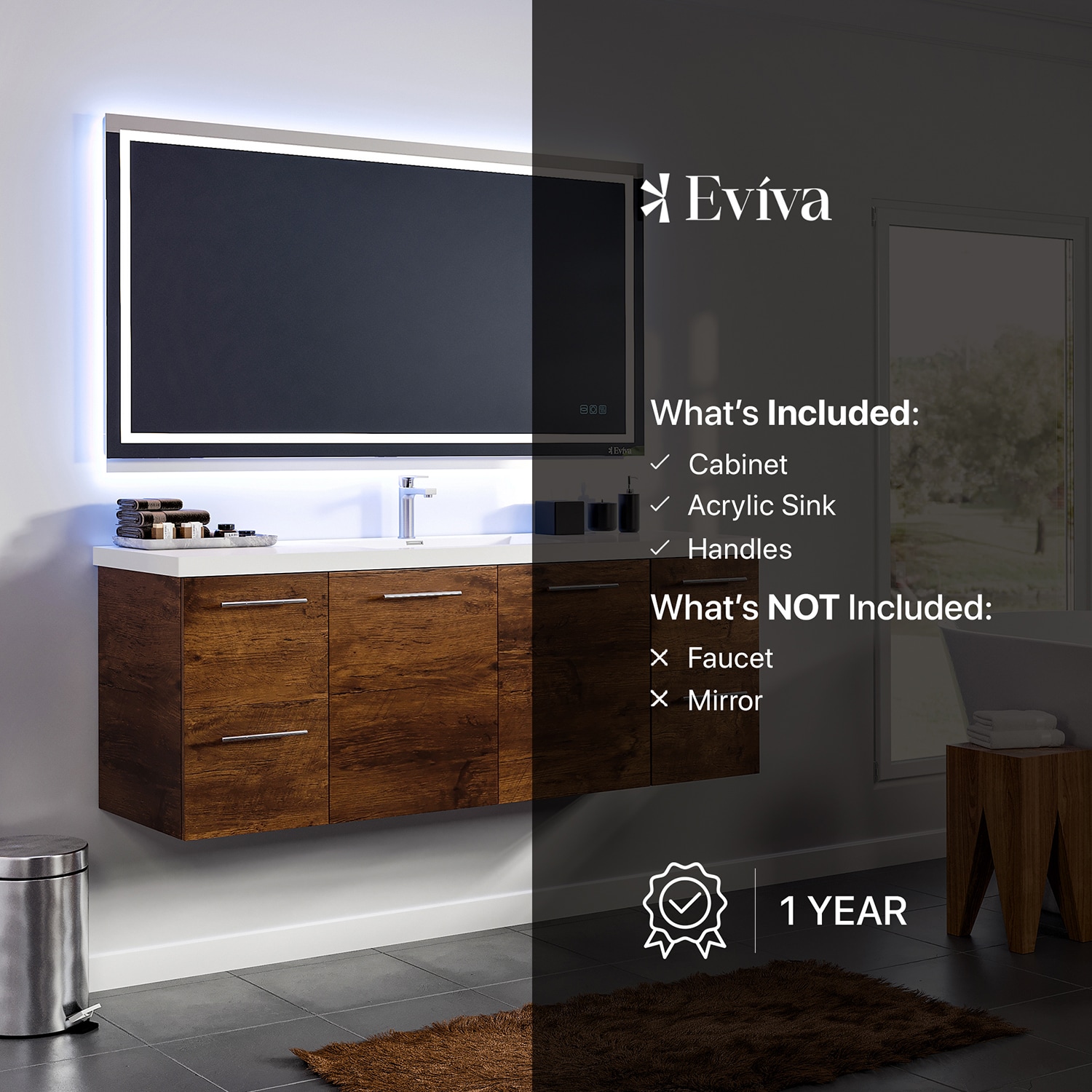 Eviva EVVN402-60RSWD Bath-Vanity-Combo - View #7