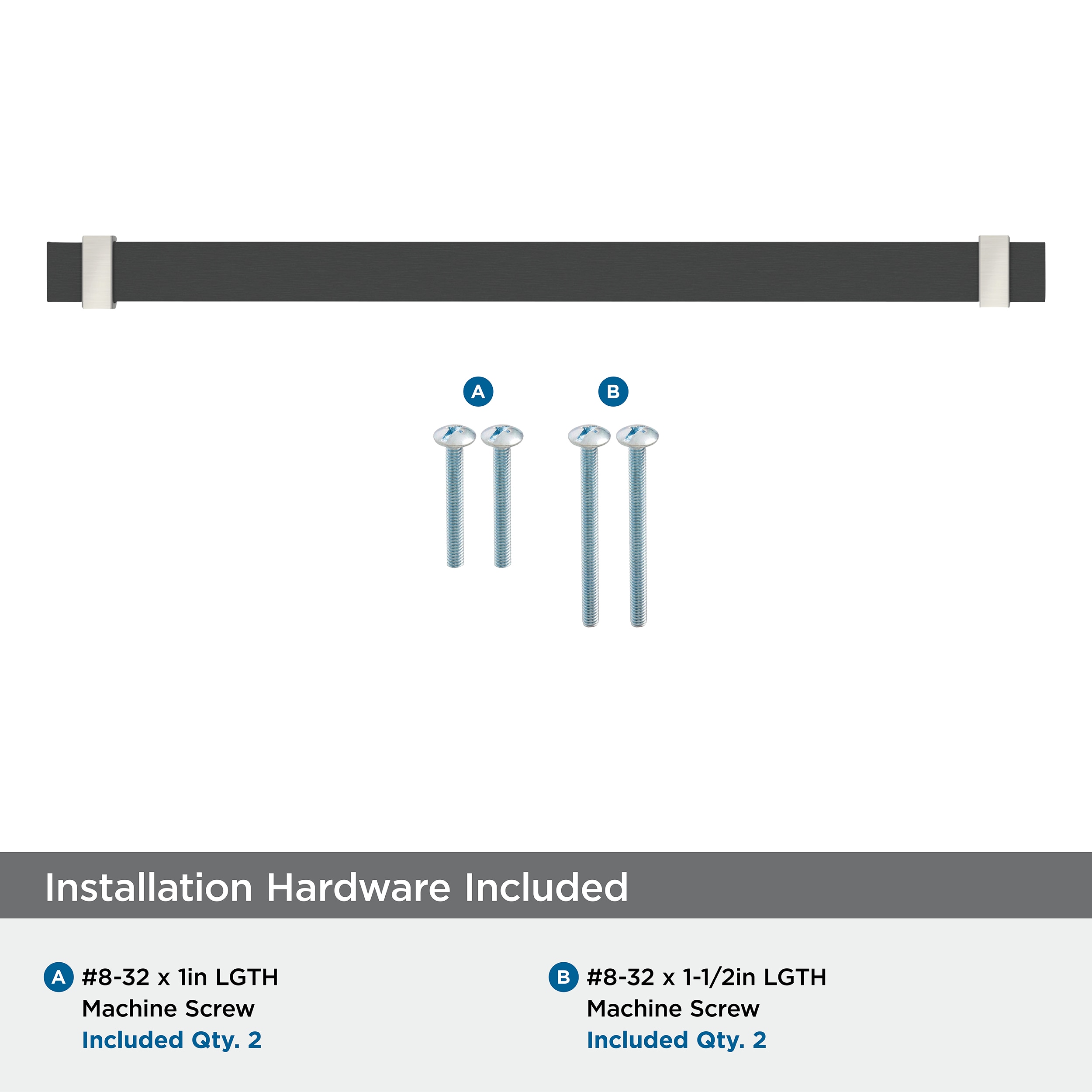 Overton 11" Brushed Nickel and Black Bar Pull