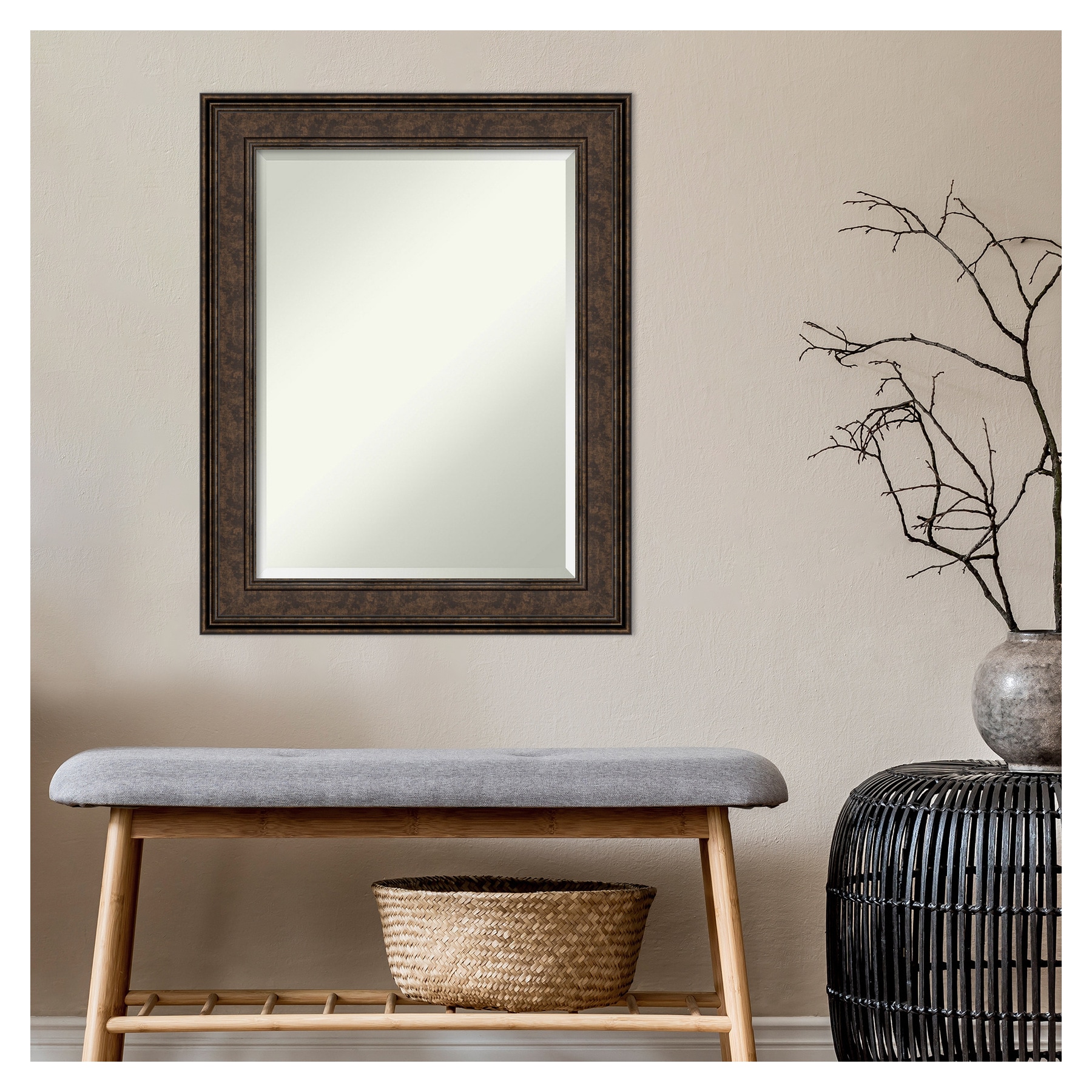 Ridge Bronze Classic Beveled Bathroom Vanity Mirror 24x30