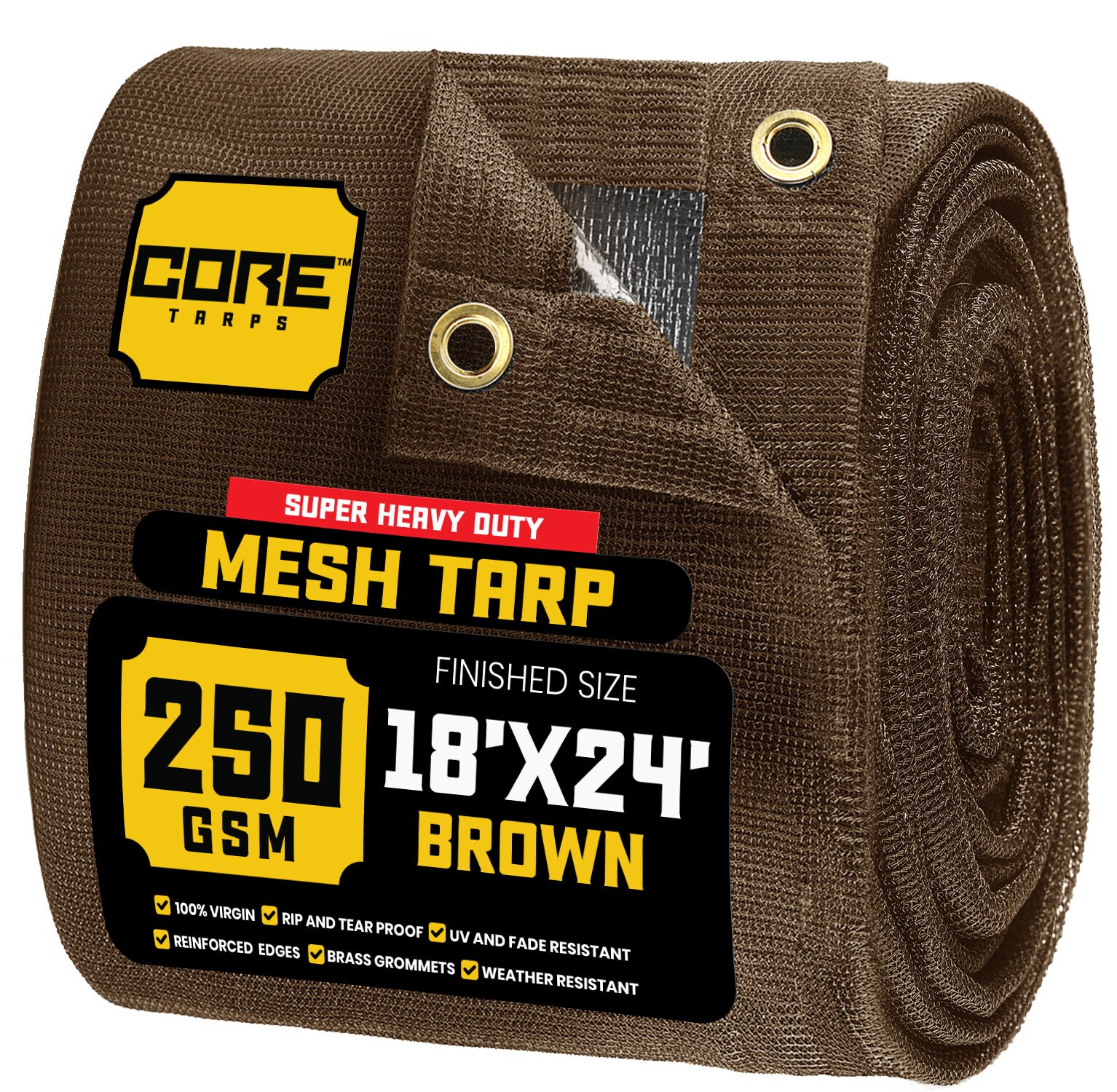 Core Tarps CT-802-18X24 18-ft x 24-ft Brown Commercial Polyethylene
