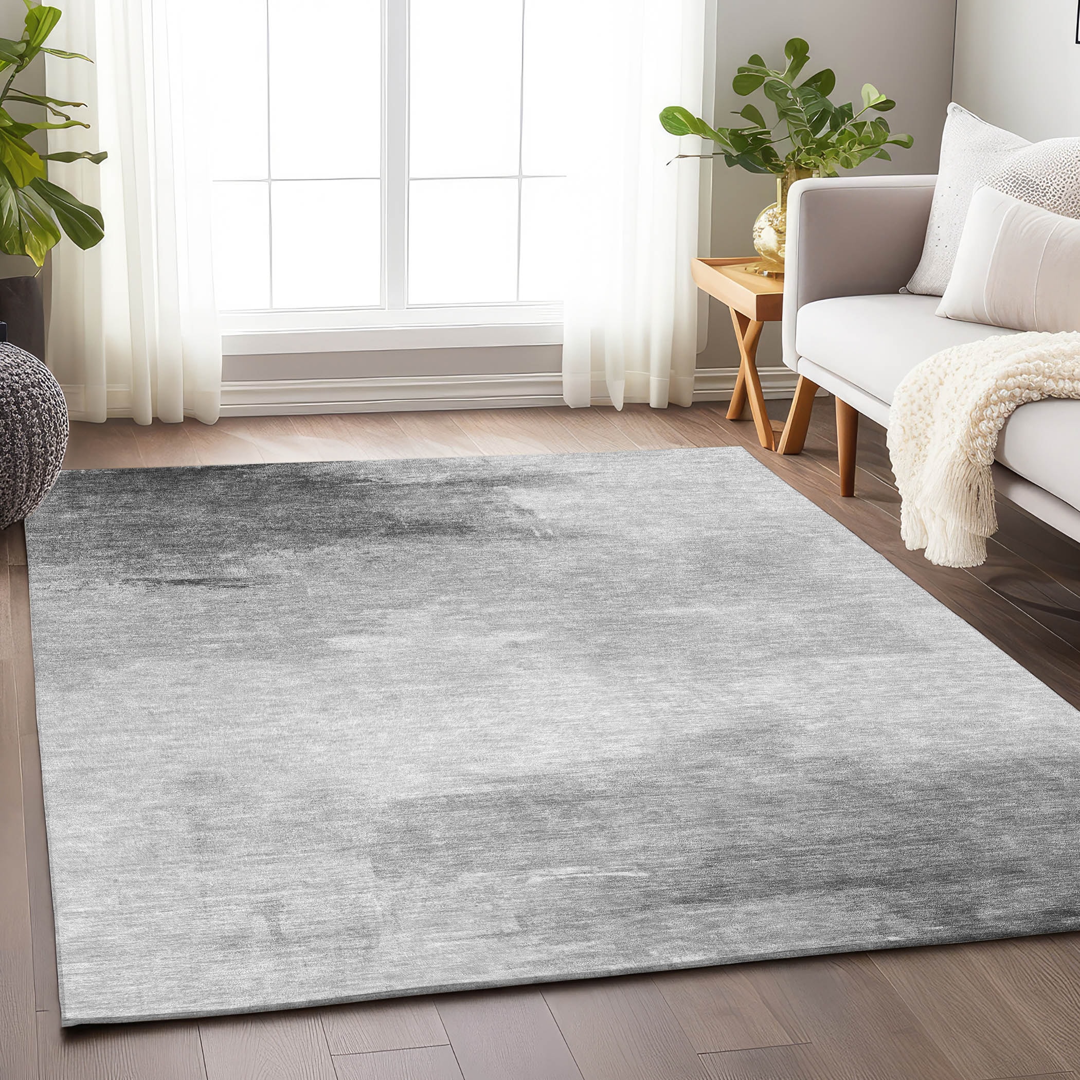 Addison Rugs ACN1672GY8X10 Chantille ACN1672GY 8 x 10 (ft) Loomed Polyester Gray Rectangular Indoor/Outdoor Machine washable Area rug
