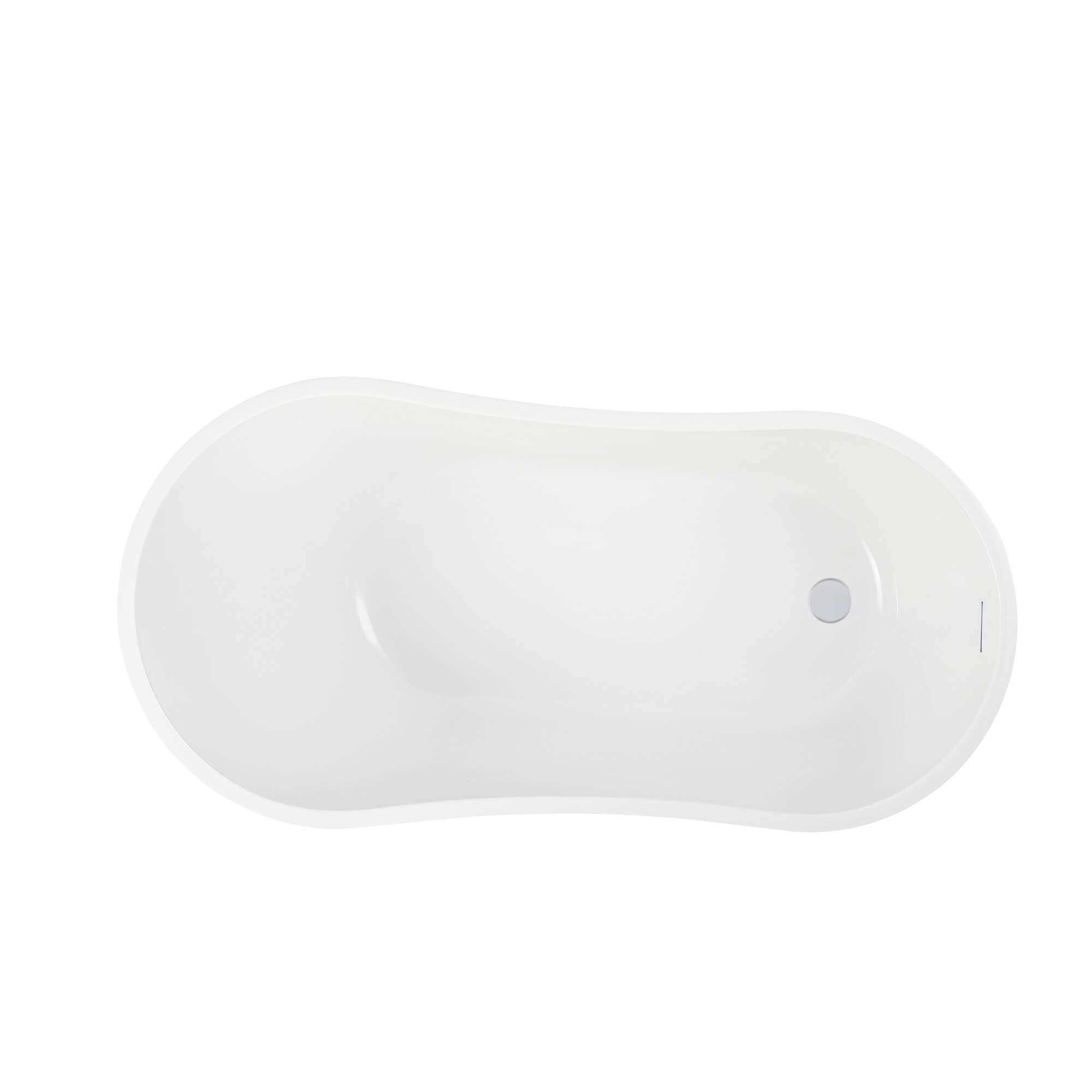 Pure White 55" x 28" Freestanding Acrylic Soaking Bathtub