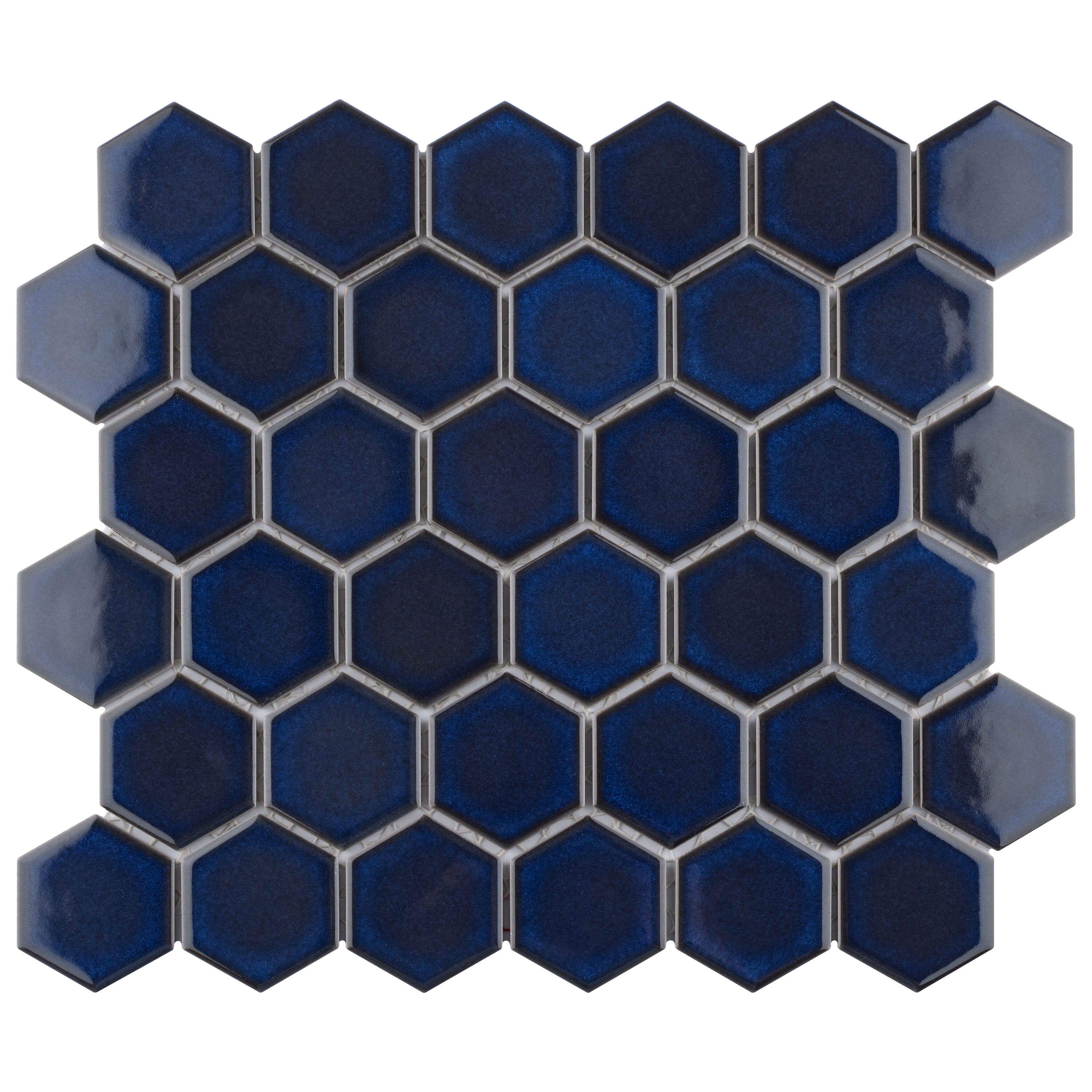 Affinity Tile FTC2HAGCBT Tribeca 2 in. Hex Glossy Cobalt 11-in x 13-in Glossy Porcelain Patterned Hexagon Floor and Wall Tile (10-sq. ft/ Carton)