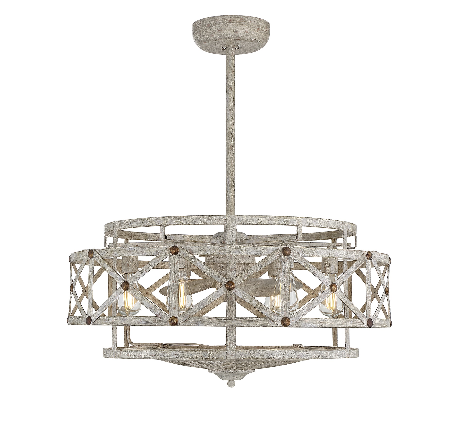 Colonade 30" Provence Gold Chandelier Ceiling Fan with Remote
