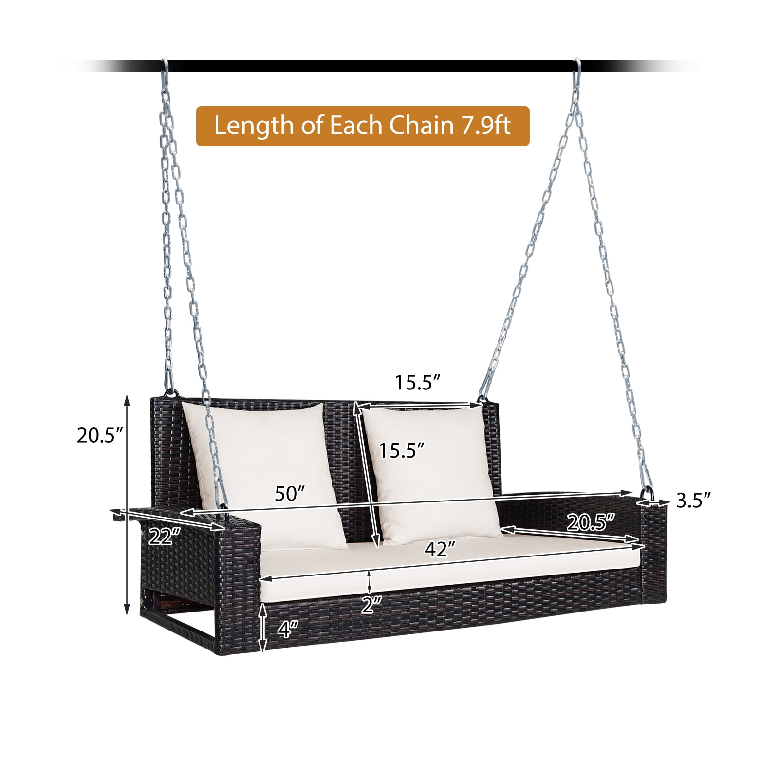 Clihome CWCH-HW68AD879WH Swing-Gliders - View #4