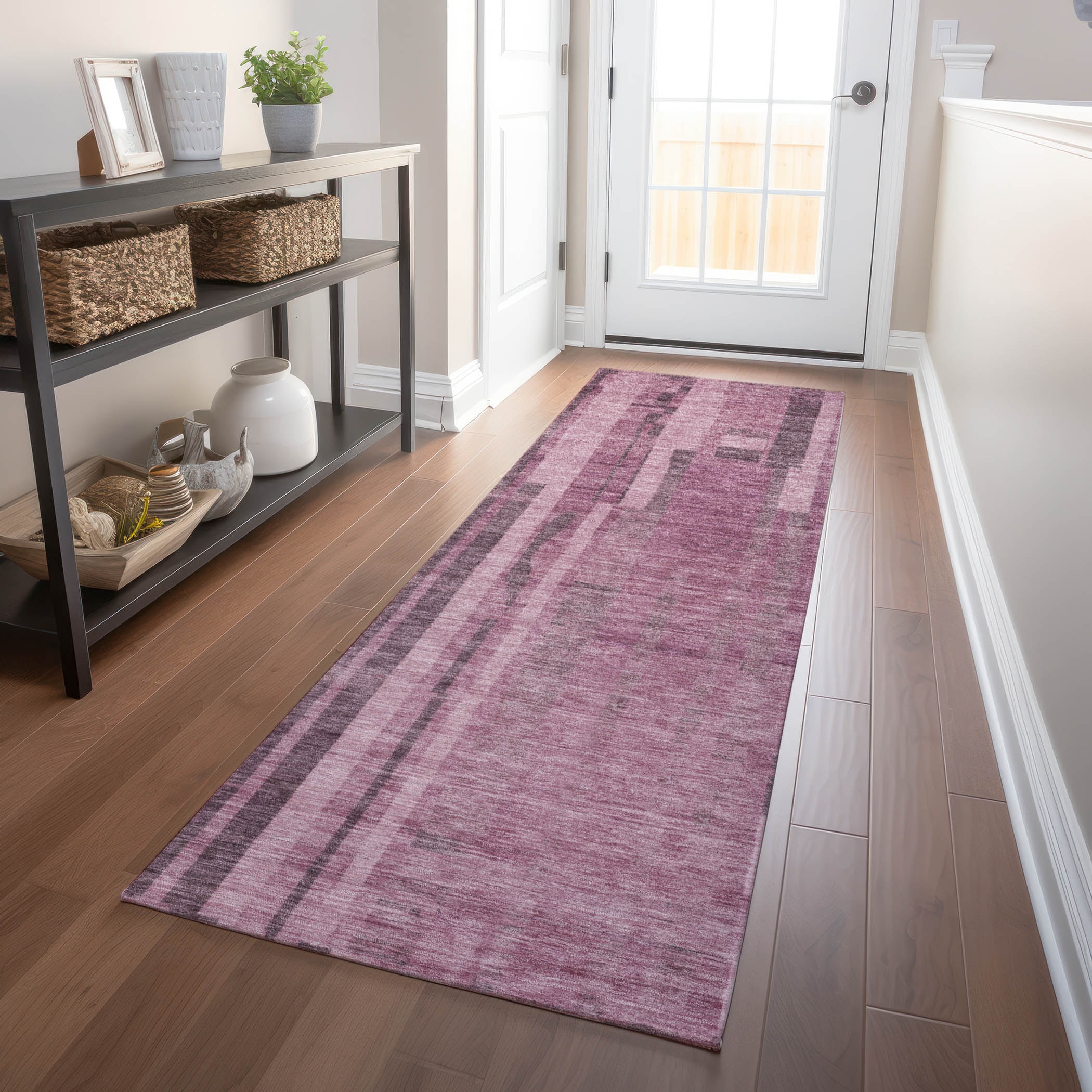 Addison Rugs ACN1063BL2X8 Chantille ACN1063BL 2 x 7 (ft) Polyester Blush Rectangular Indoor/Outdoor Geometric Machine washable Runner rug
