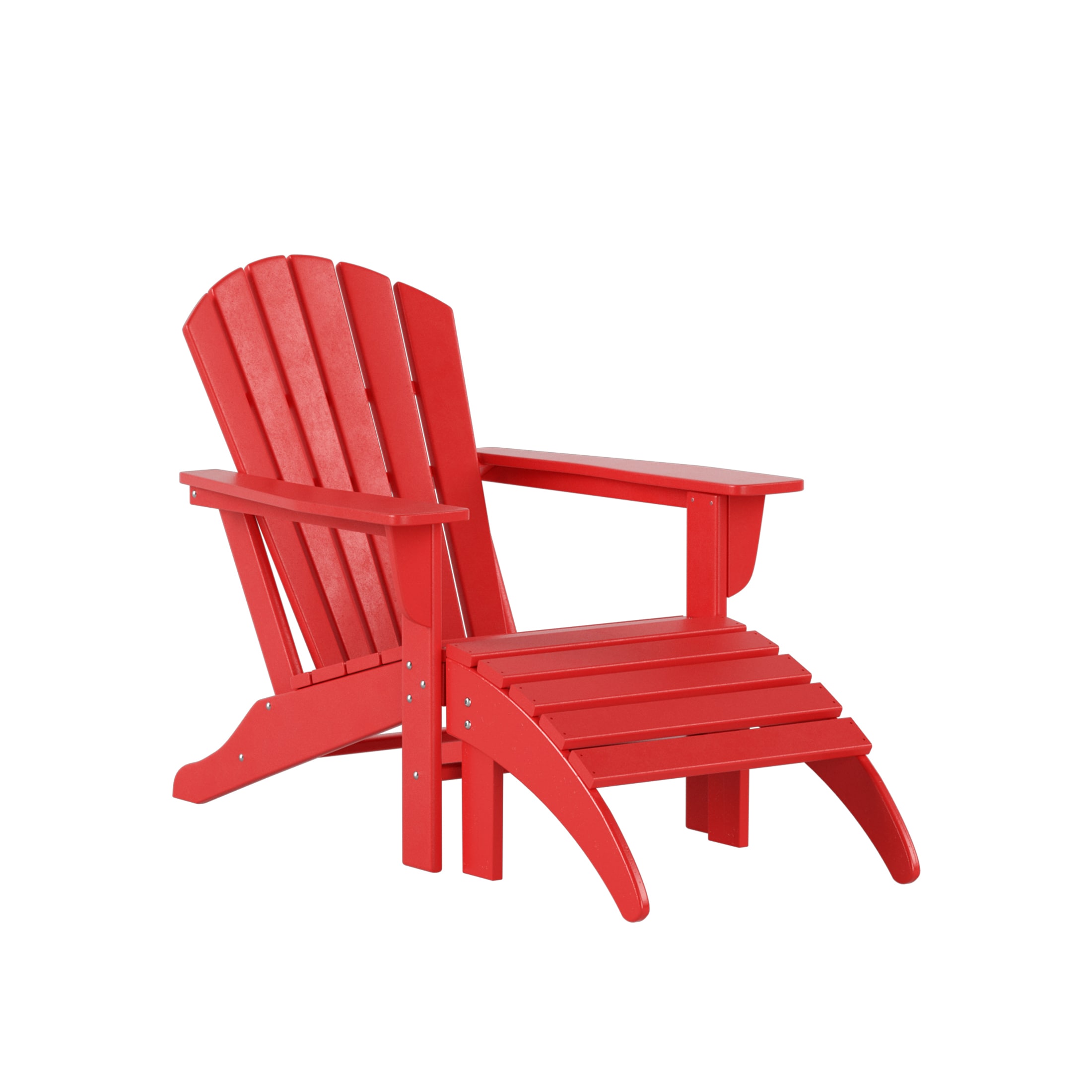 Westin Furniture OP6001-OT-RD Altura Red HDPE Frame Stationary Adirondack Chair with Slat Seat