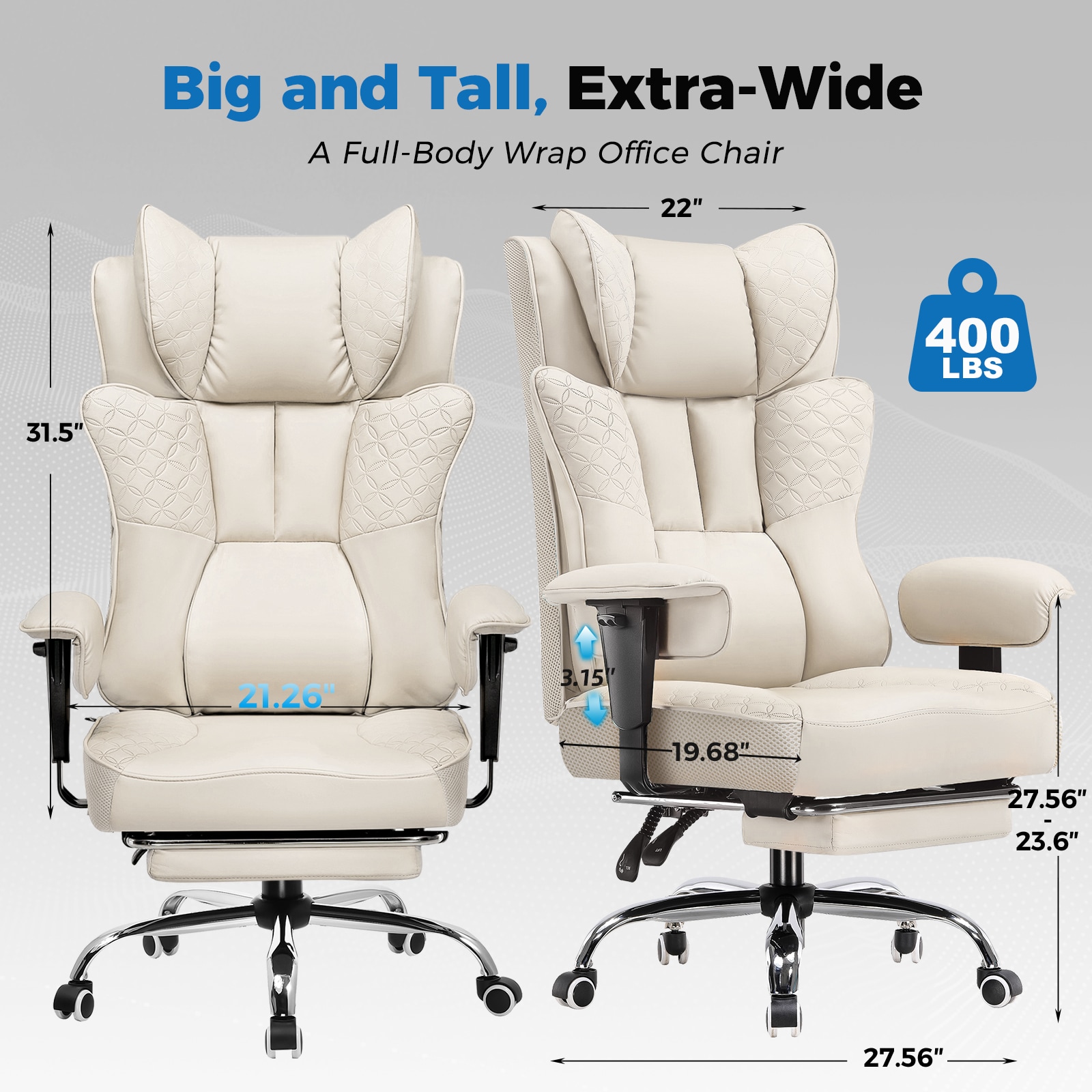 GTPLAYER LOWE'S-CH610-BEIGE Office-Chairs - View #2