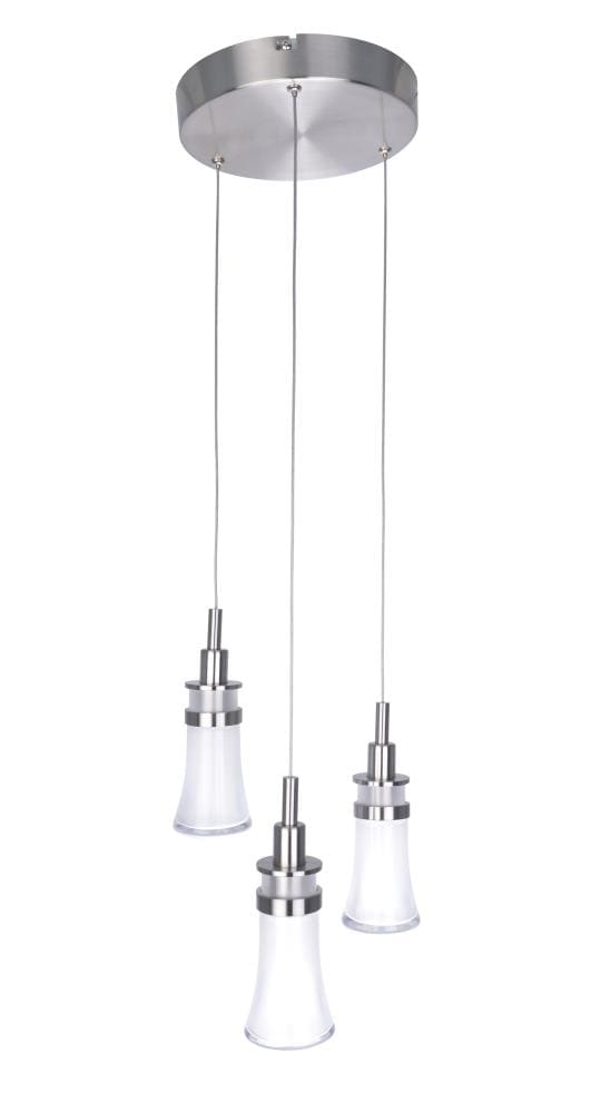 ARTCRAFT AC7503 Destiny 3-Light Polished Nickel Transitional LED Dry rated Chandelier