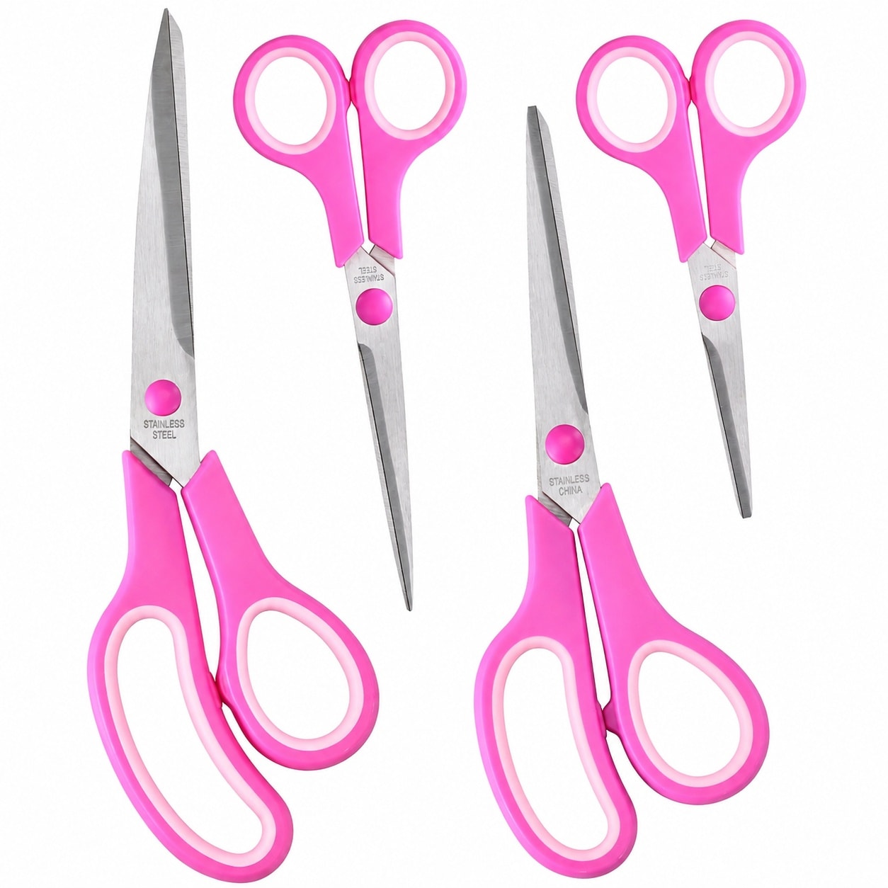 Linder Group Inc Scissors Set 4 Piece Ultra Sharp Stainless Steel Blades Ergonomic Comfort Grip Assorted Sizes for Fabric Sewing Office School and Crafts #L3PY3LYJ
