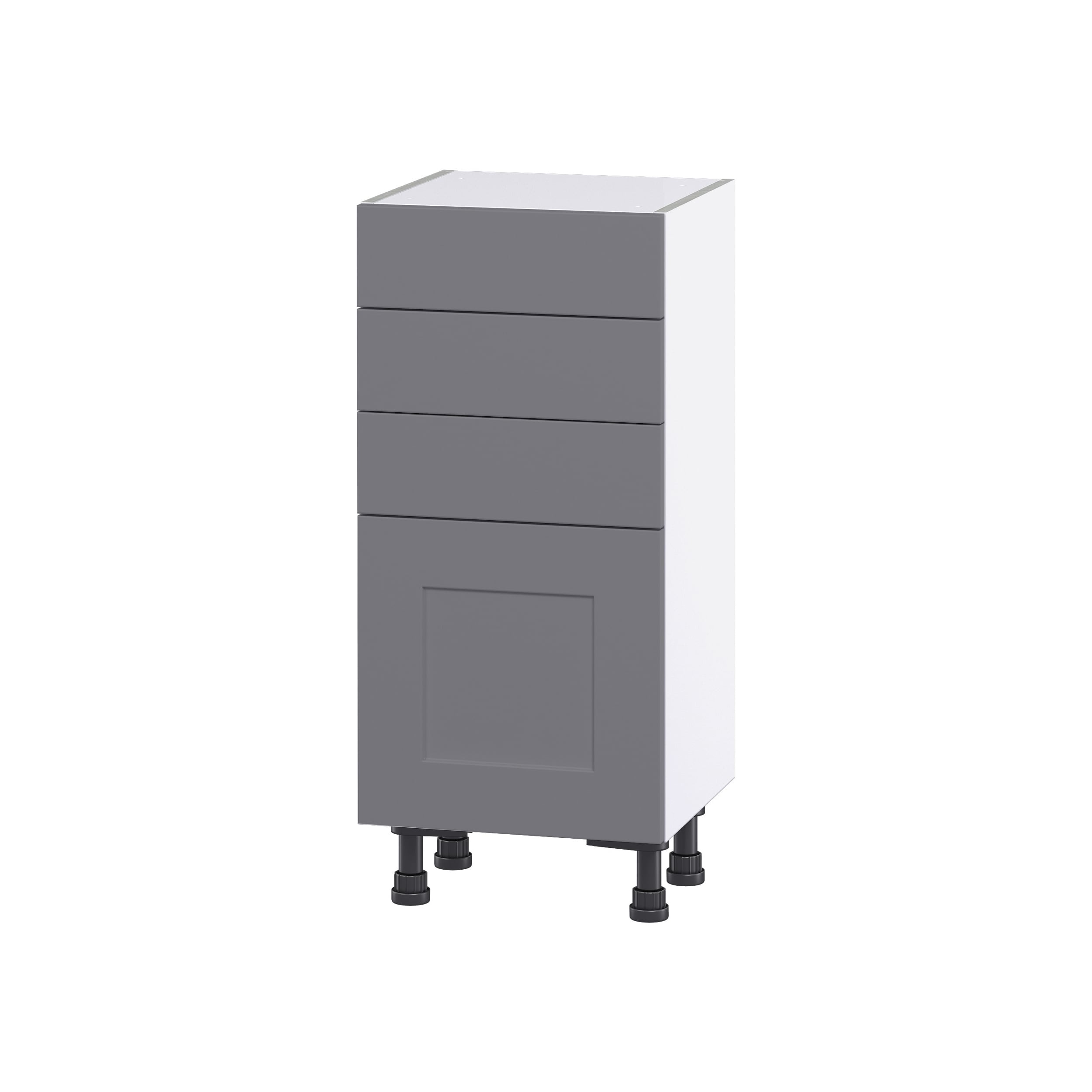 Hugo&Borg DSB1514C(L/R)-BM Beaumont 15-in W x 34.5-in H x 14-in D Slate Gray 3 -Drawers Base Fully assembled Cabinet (Flat Panel Shaker)
