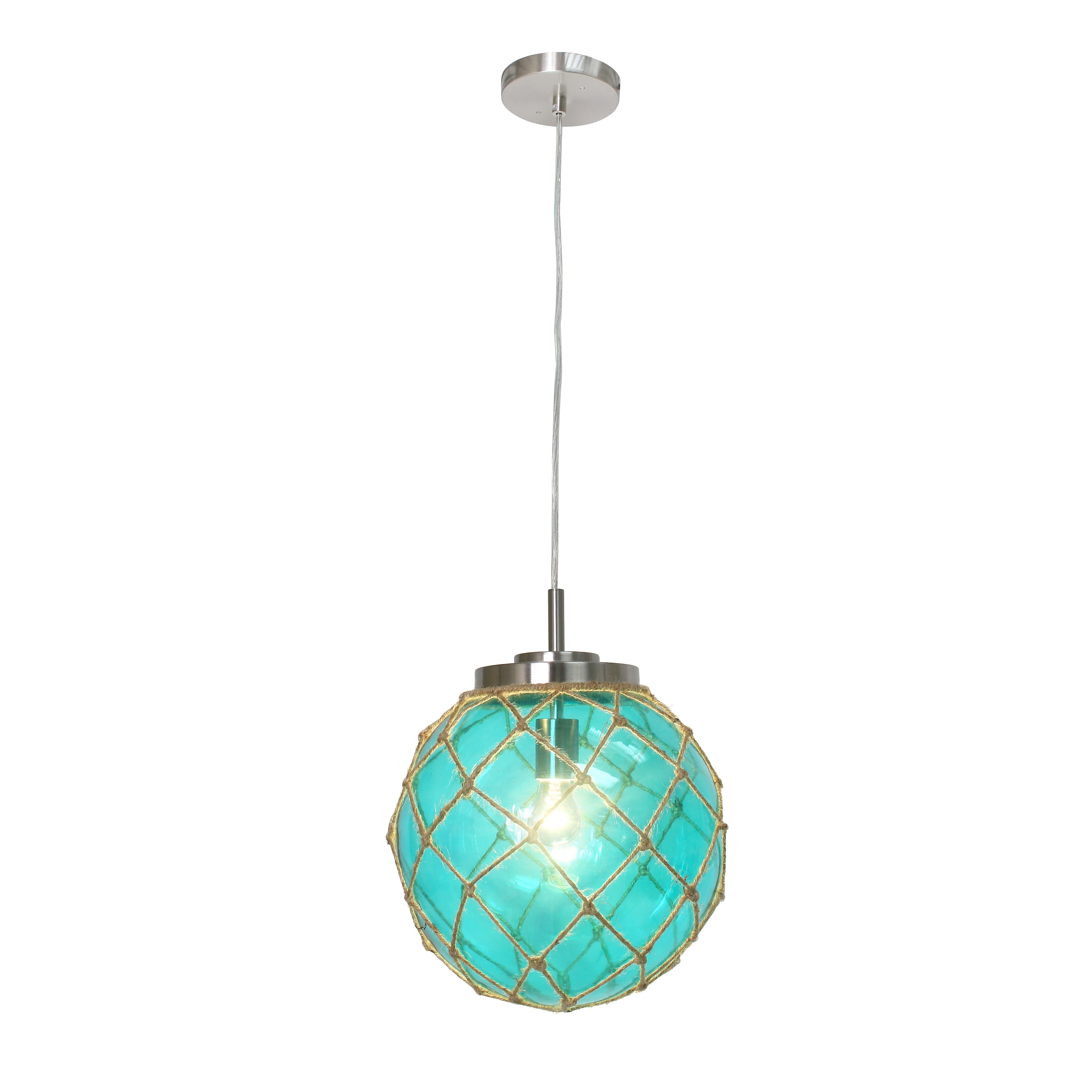 aqua glass pendant lights