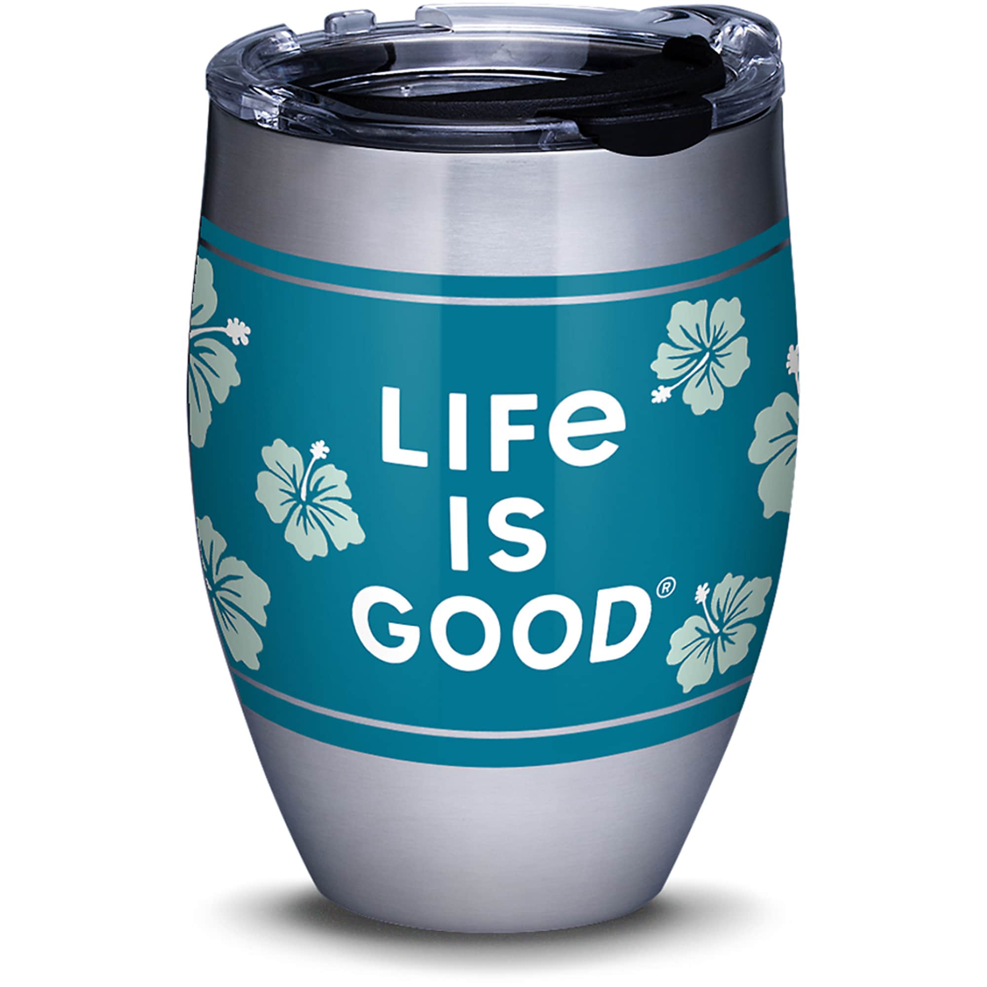 Tervis Life is Good Green Hibiscus 12-fl oz Stainless Steel Tumbler in the  Water Bottles & Mugs department at