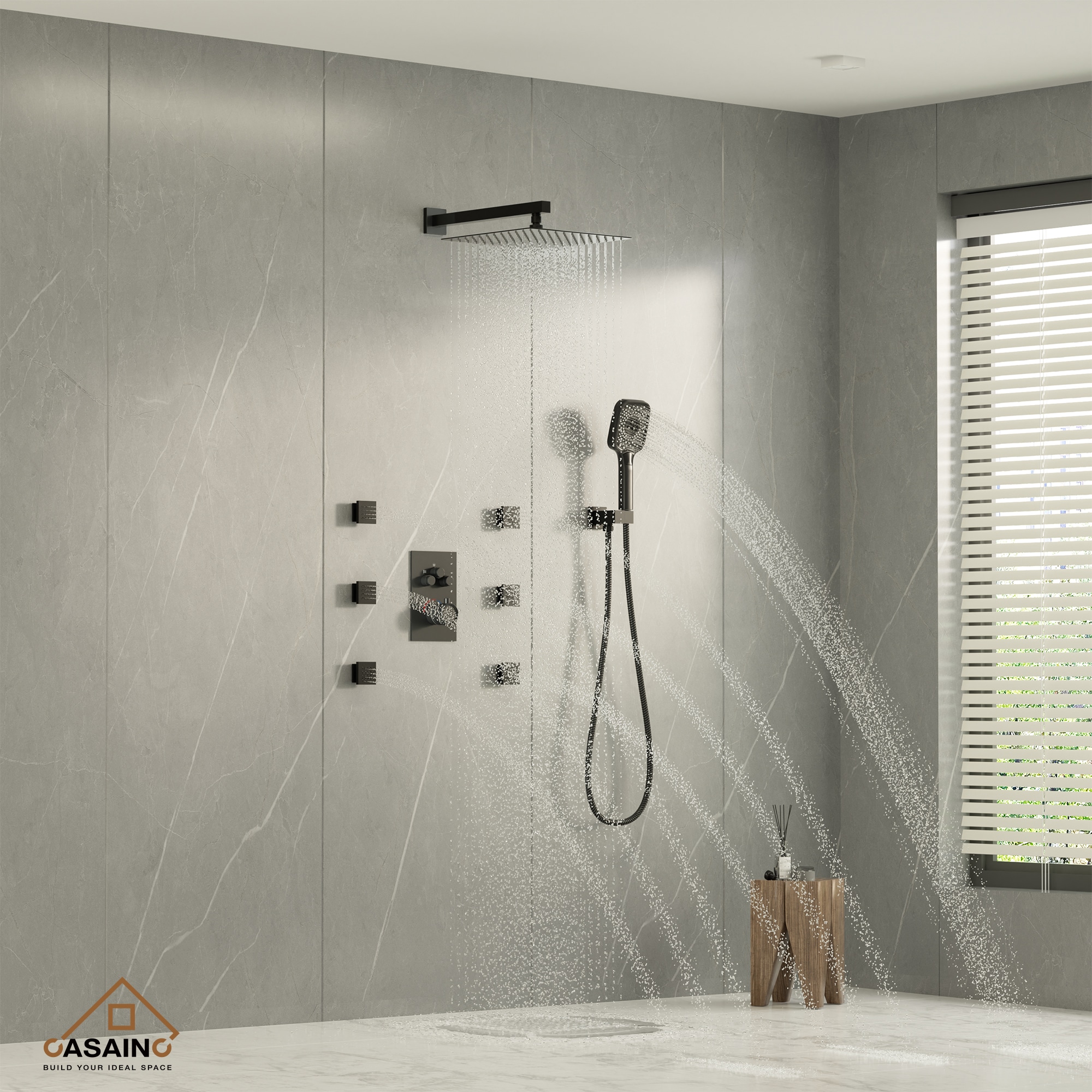 CASAINC CS6219-12MB Showerhead-Bar-Panels - View #2