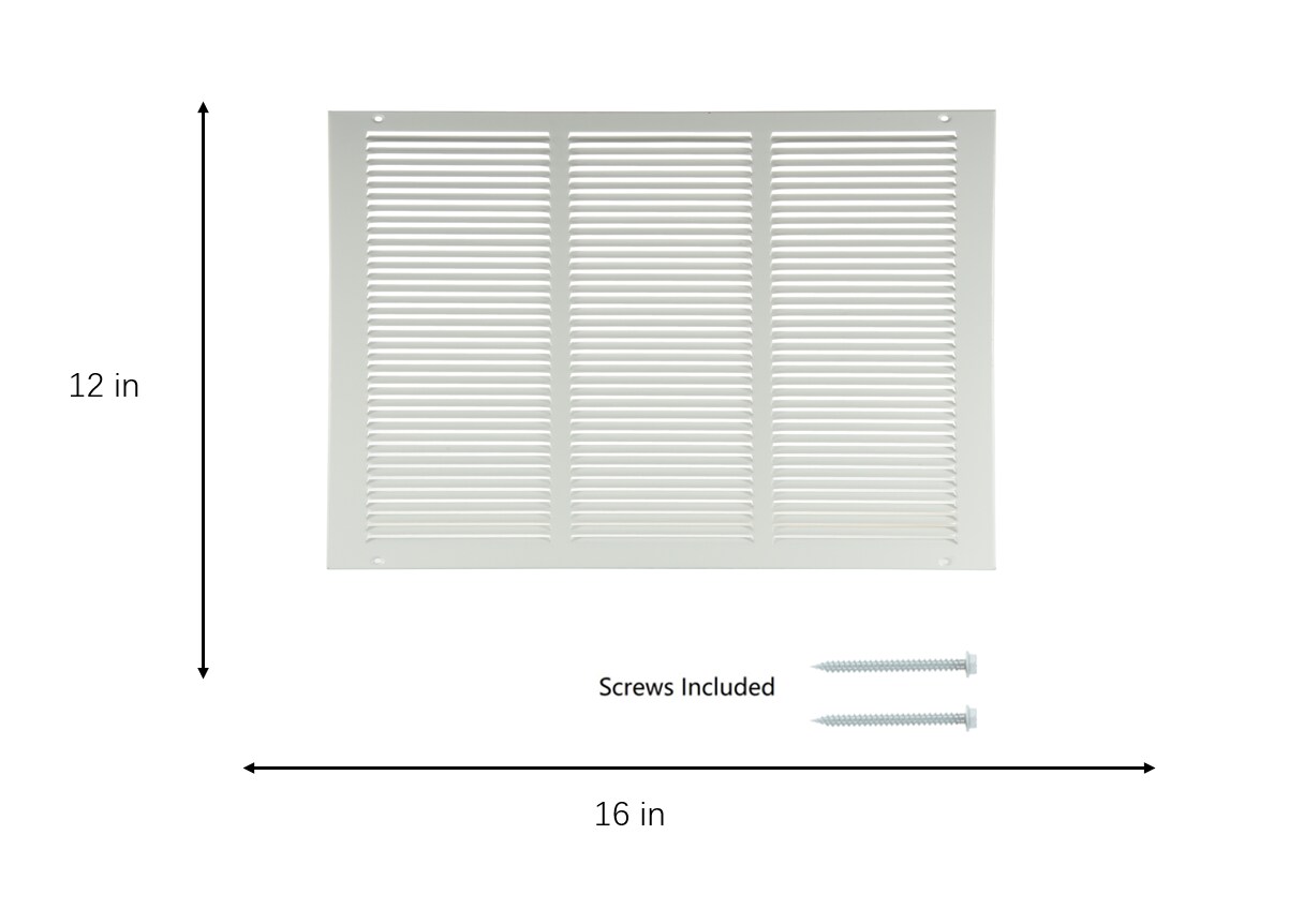 RELIABILT 16-in x 12-in Steel White Sidewall/Ceiling Return Air Grille ...