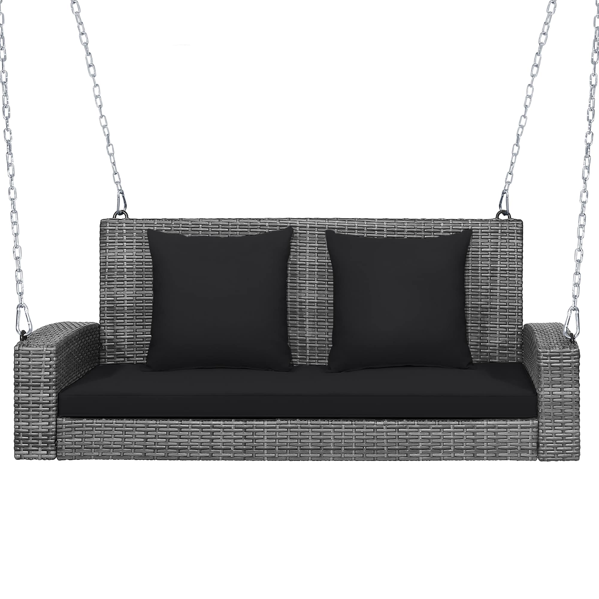 BABOOM BOM-19DK-CO Porch Swing Chair 2 -person Gray Steel Outdoor Swing