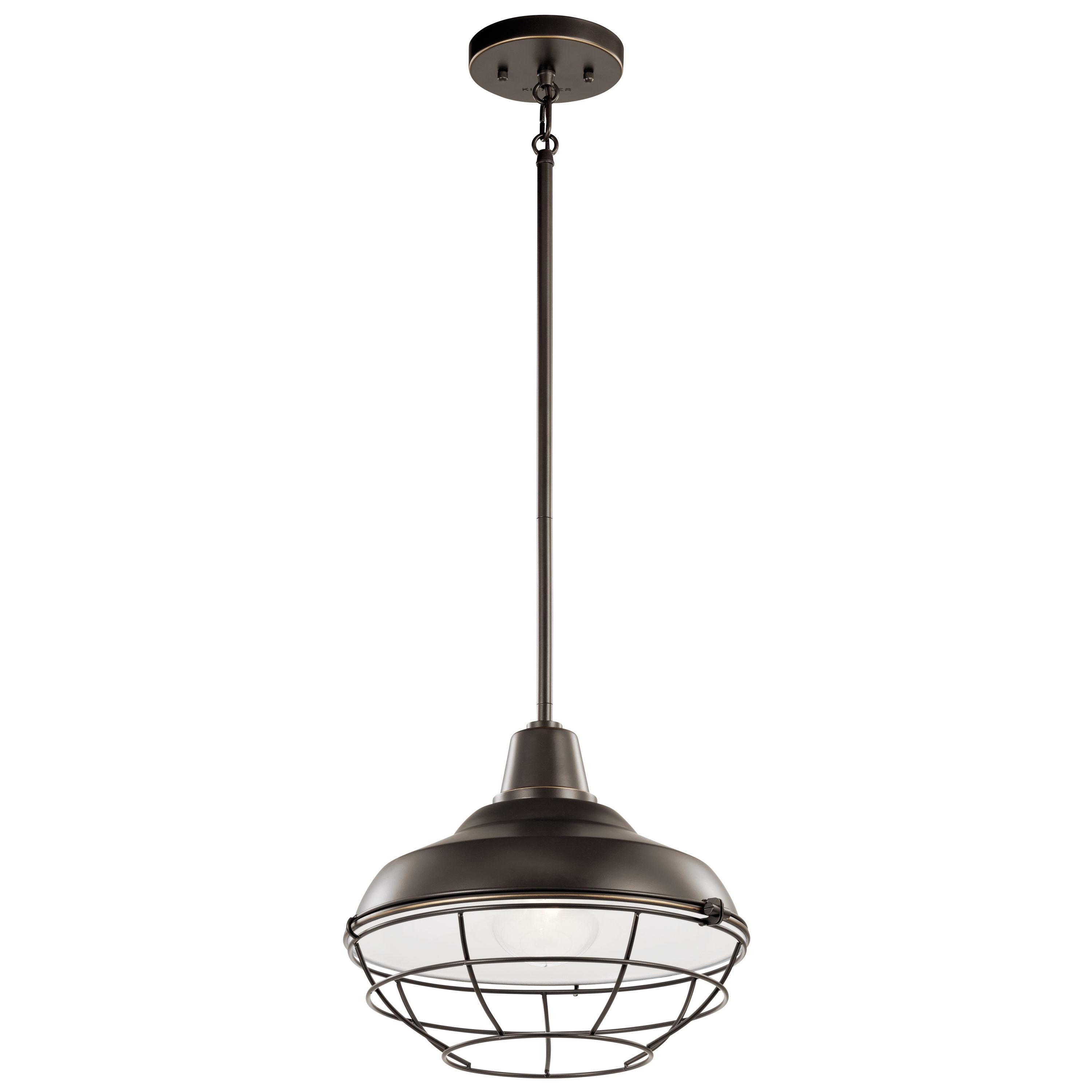 Pier Olde Bronze Industrial Bowl Medium Outdoor Hanging Pendant Light | - Kichler 49992OZ