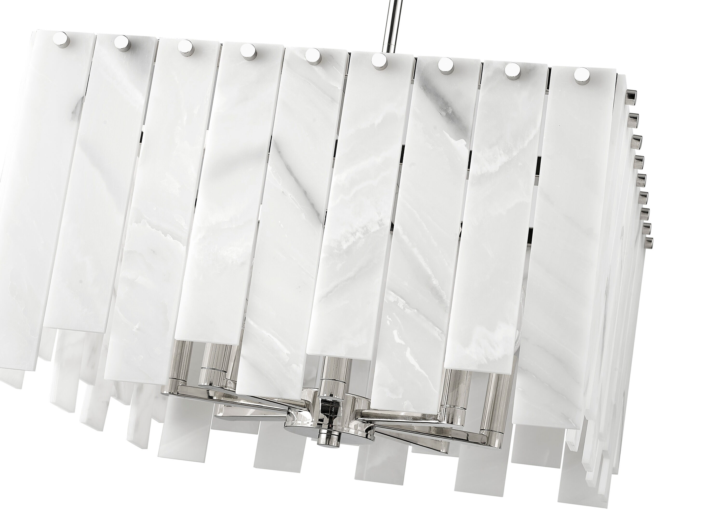Viviana Art Deco 4-Light Polished Nickel & Glass Pendant