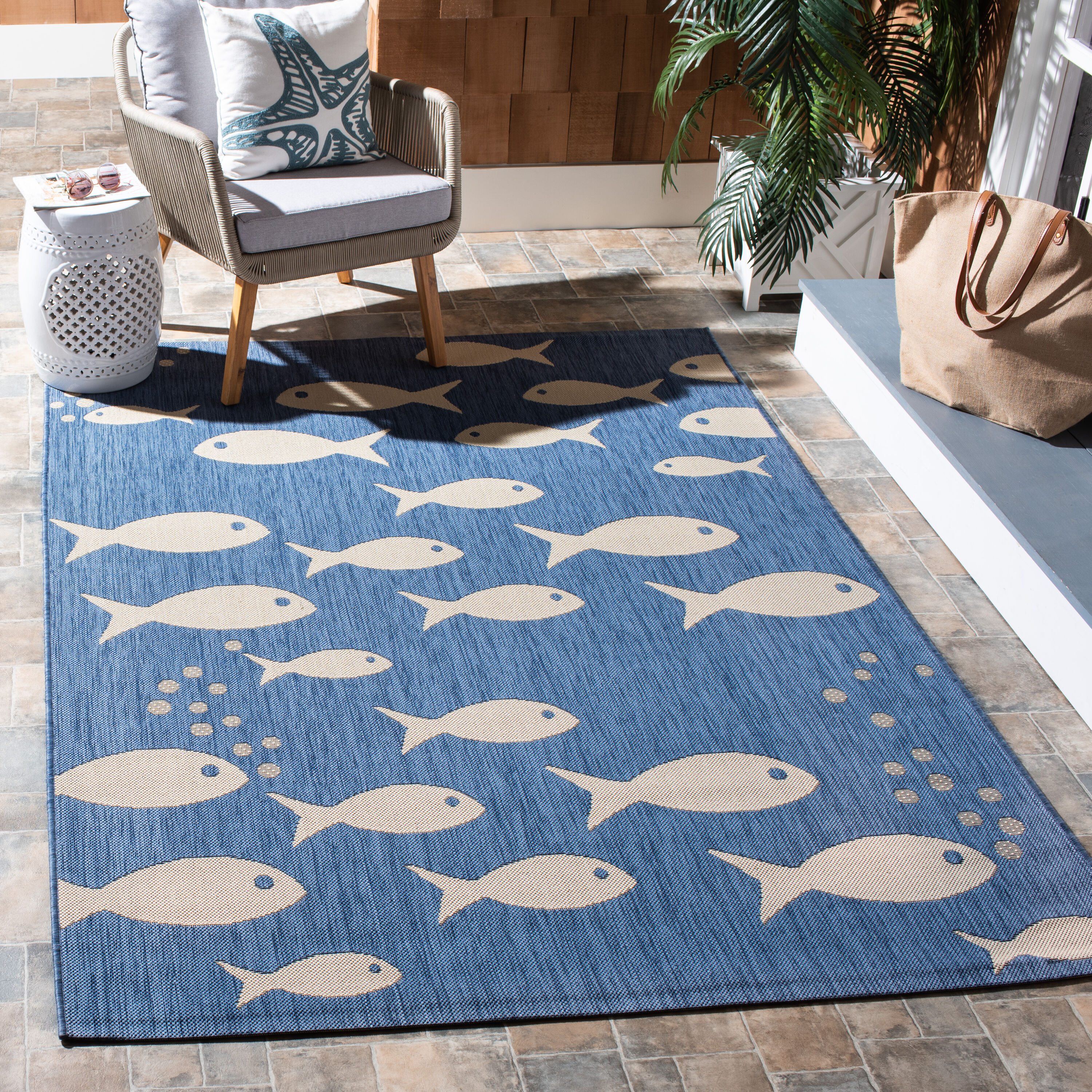 Safavieh Courtyard Navy Indoor Outdoor Rug - 2' x 3'7, 1 - Baker's