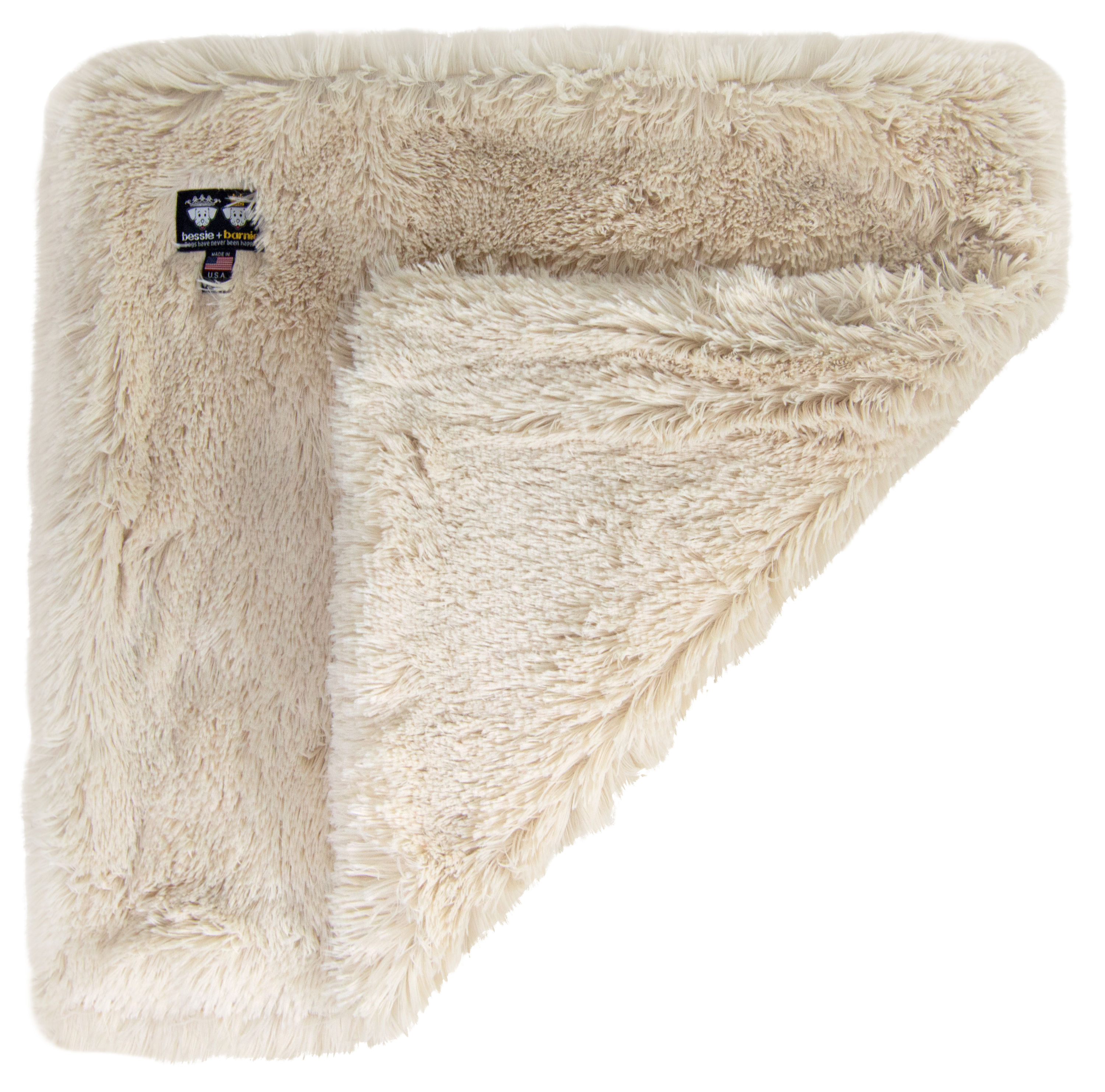 Bessie and Barnie BLNKTZ-BLND-LG Square Gold Polyester Bolster Dog Bed ( Medium )