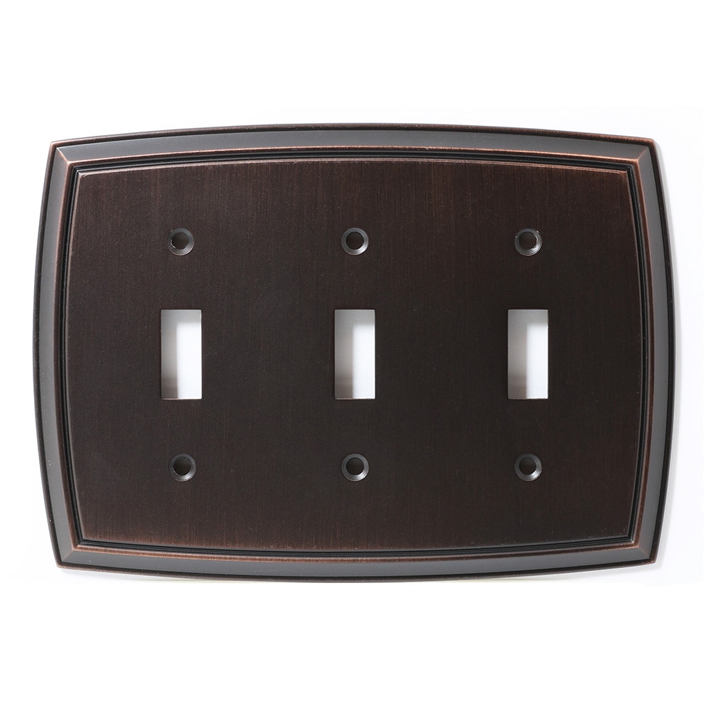 allen + roth Winslow 3 -Gang Oil rubbed bronze Zinc Indoor Toggle Wall Plate #Z3561TTT-EORB