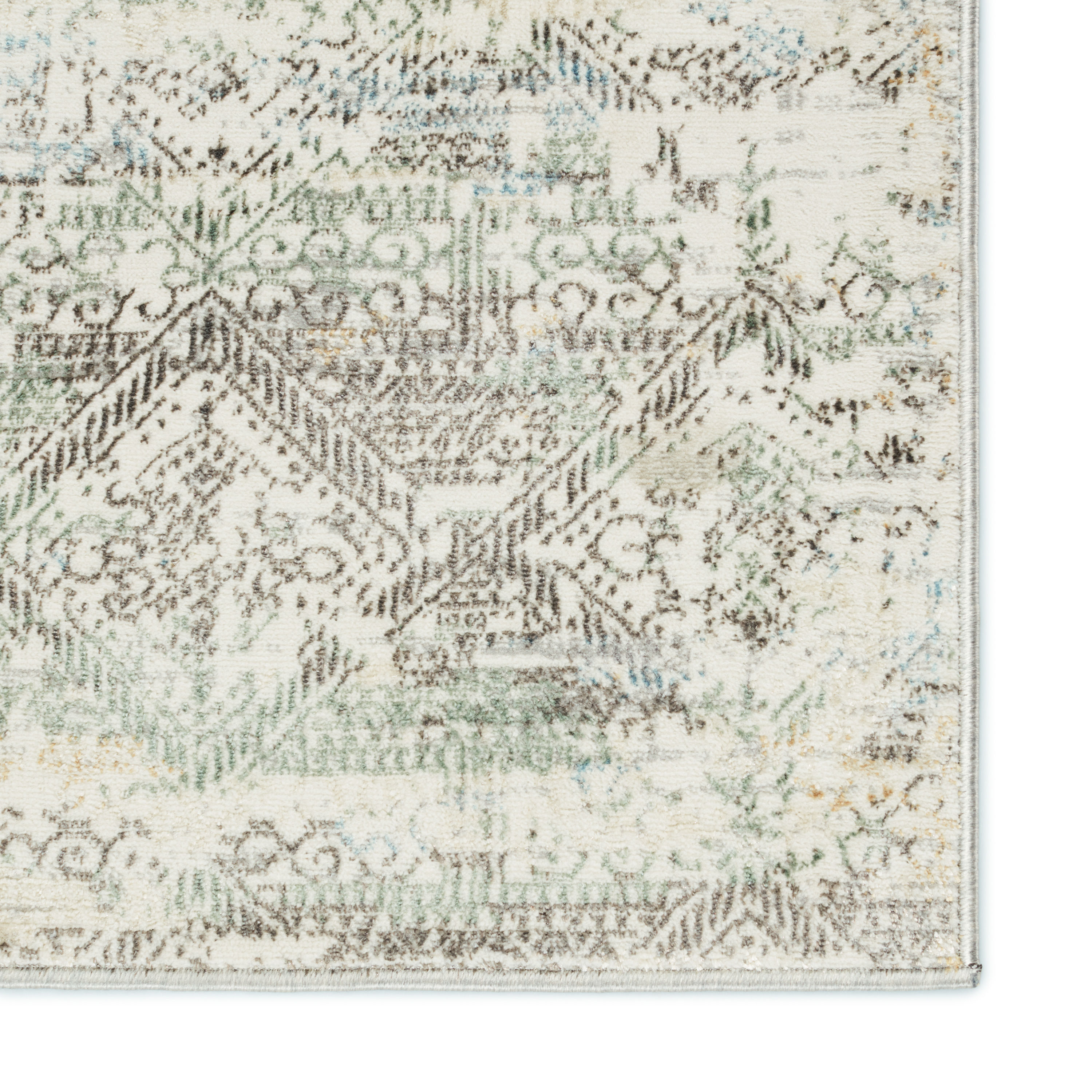 Melo Light Blue Trellis 5'x8' Washable Synthetic Area Rug