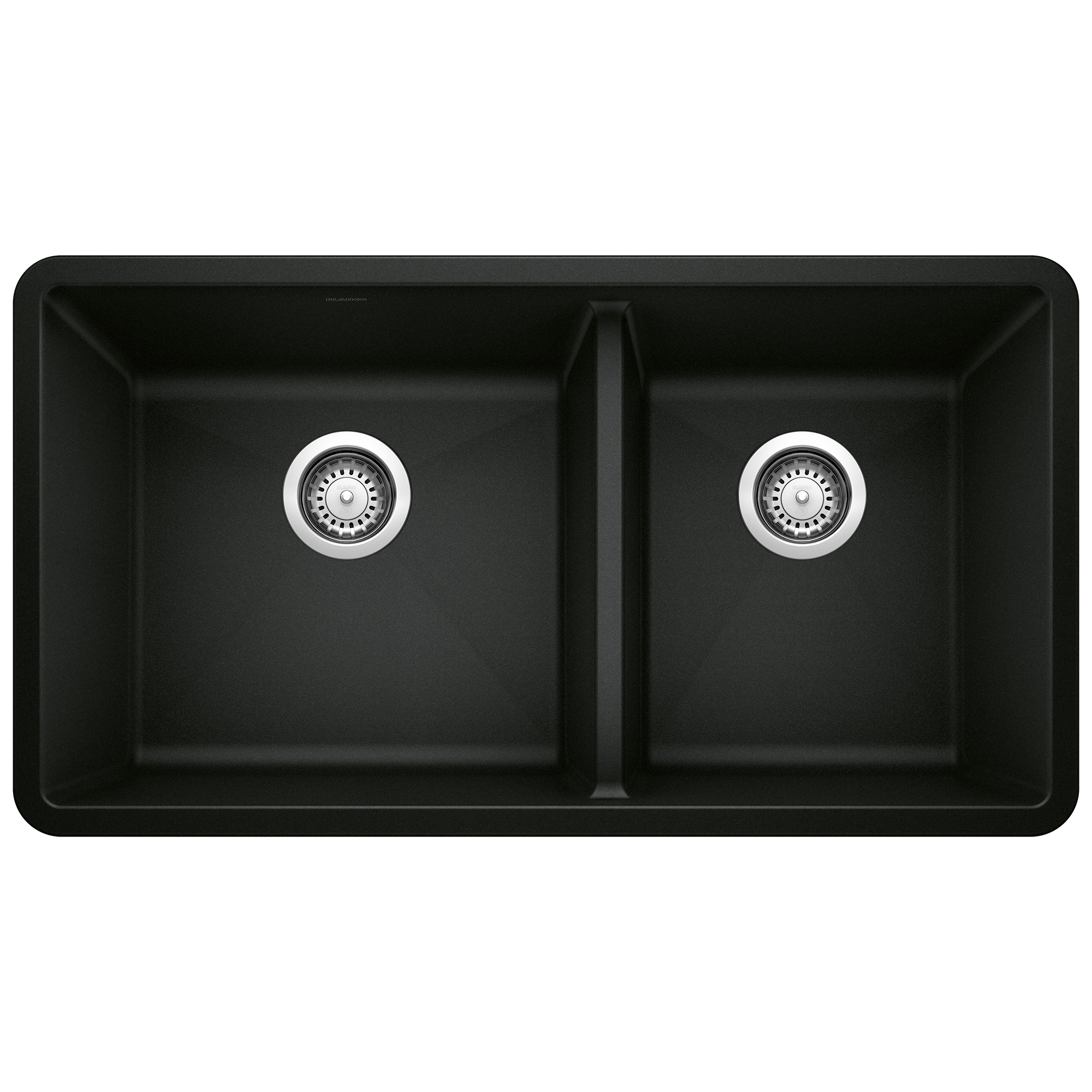 BLANCO 442926 Precis Silgranit Undermount 33-in x 18-in Granite Double offset bowl Kitchen Sink