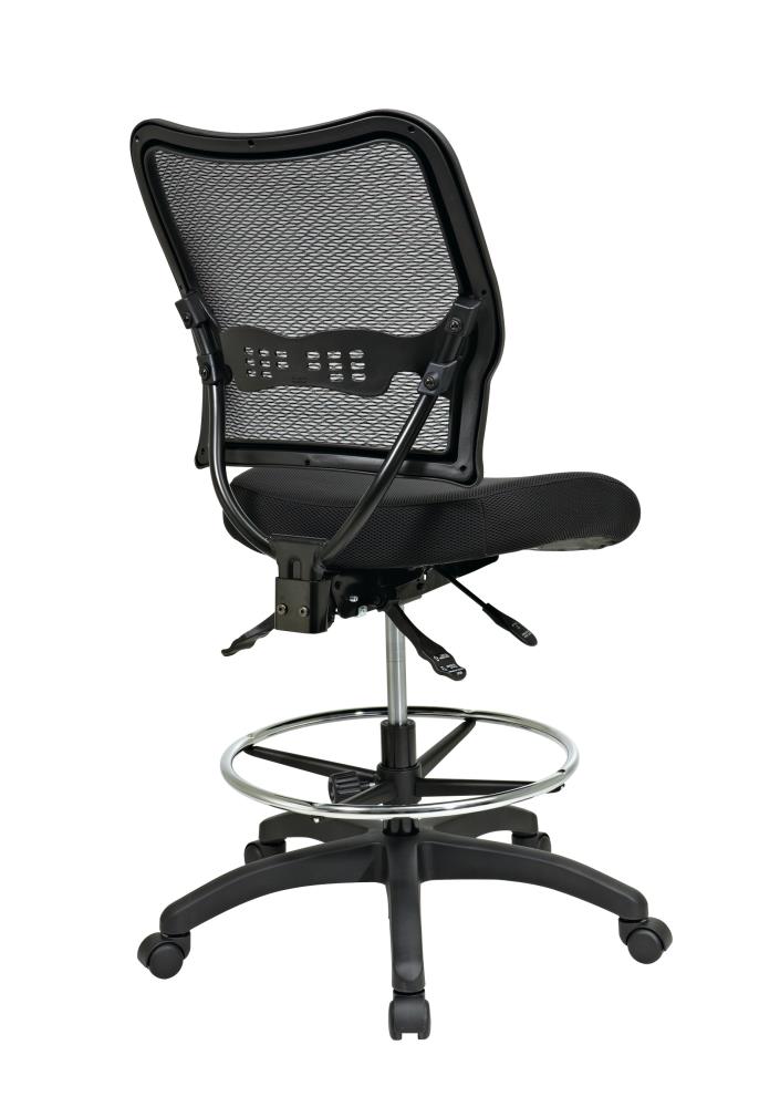 Ergonomic Black Mesh Swivel Drafting Chair with Metal Base