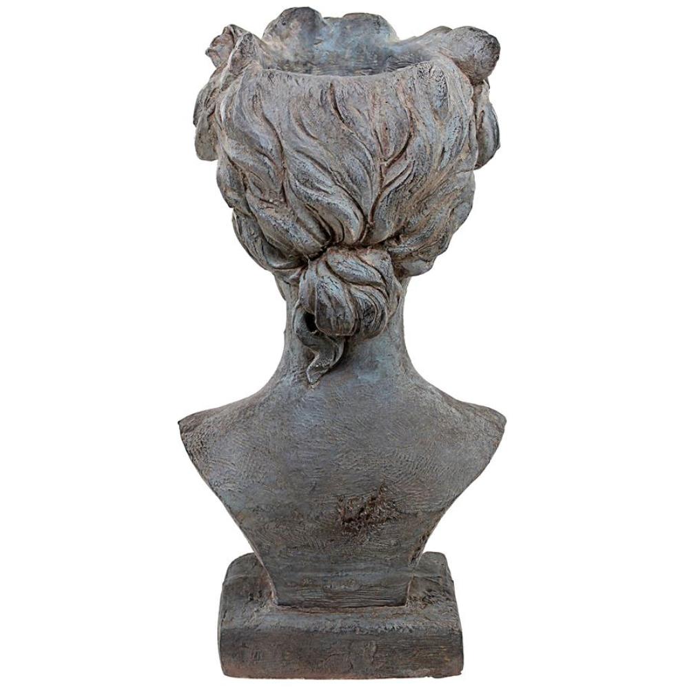 Gray Roman Goddess Resin Head Planter Statue