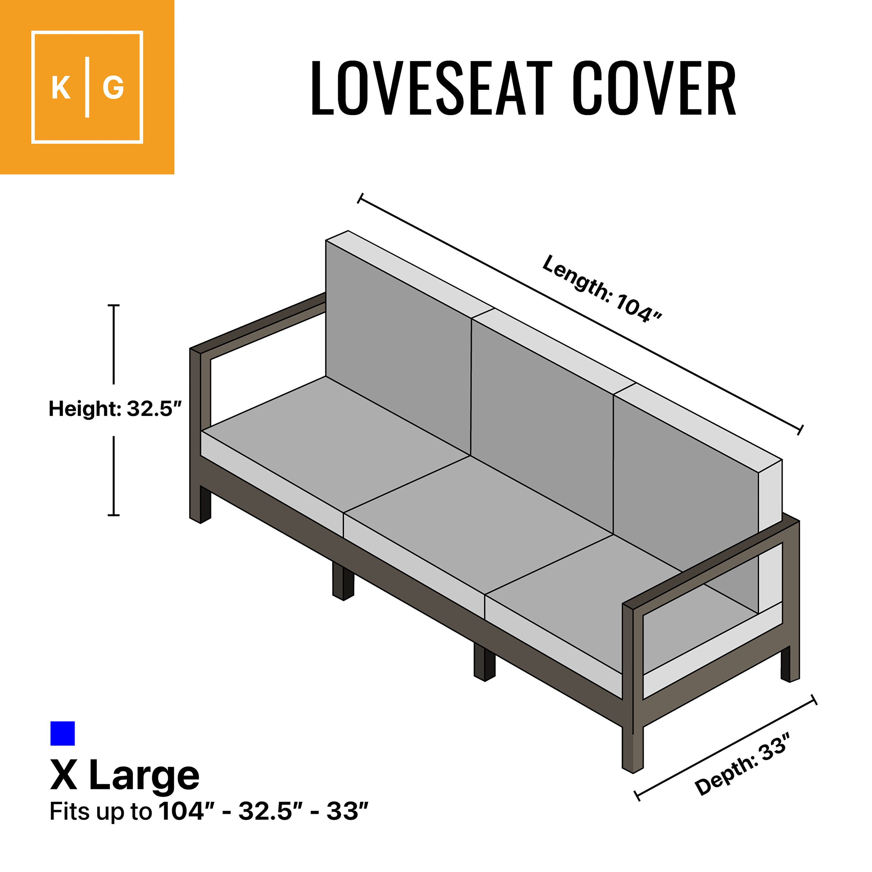 104 in. W x 32.5 in. D x 33 in. H Gray/Black Waterproof Outdoor Couch Cover,  Heavy-Duty 4-Seater Patio Sofa Cover B07YJRLWLM - The Home Depot