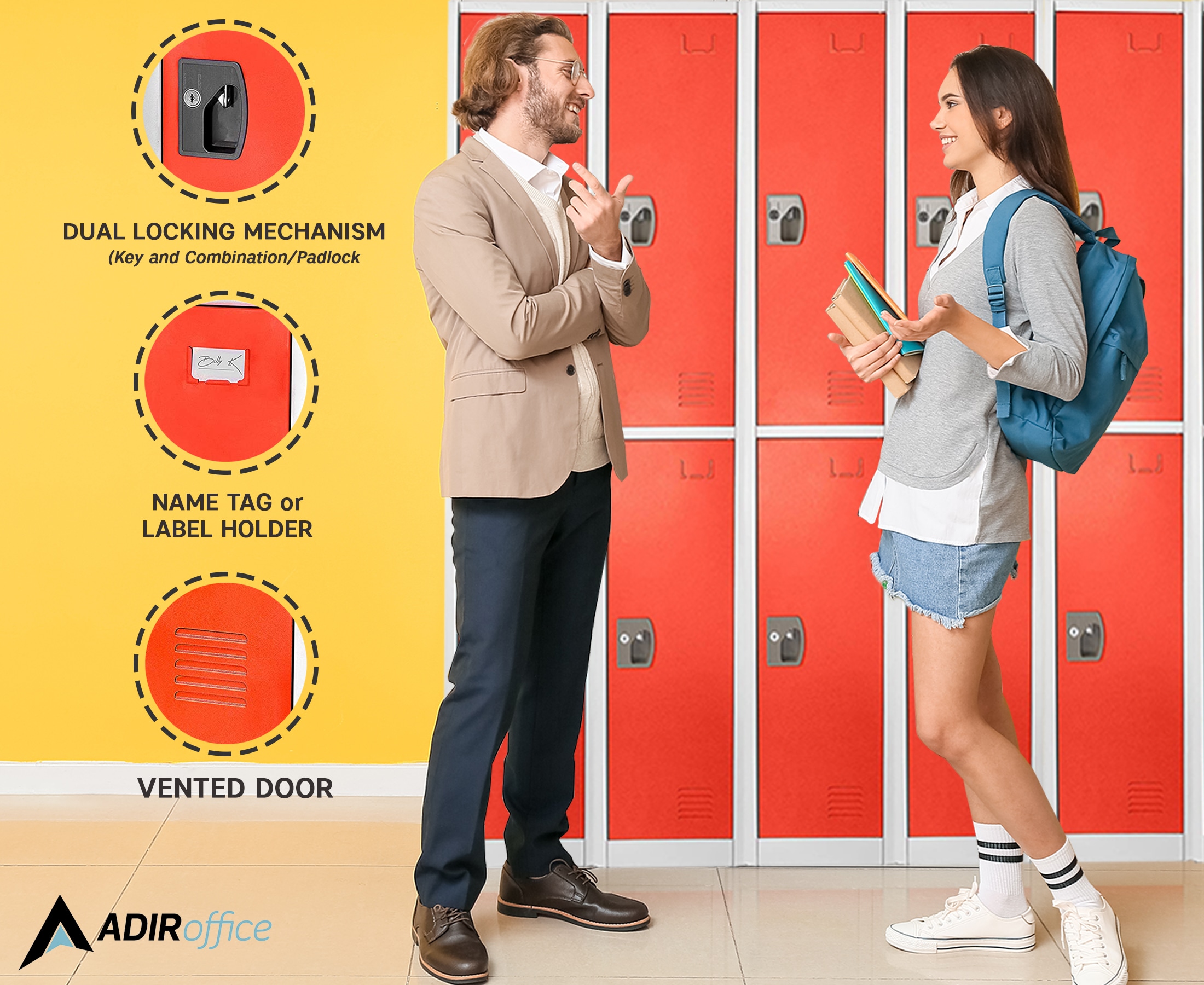 AdirOffice 629-202-RED-PKG-1 Storage-Lockers - View #2