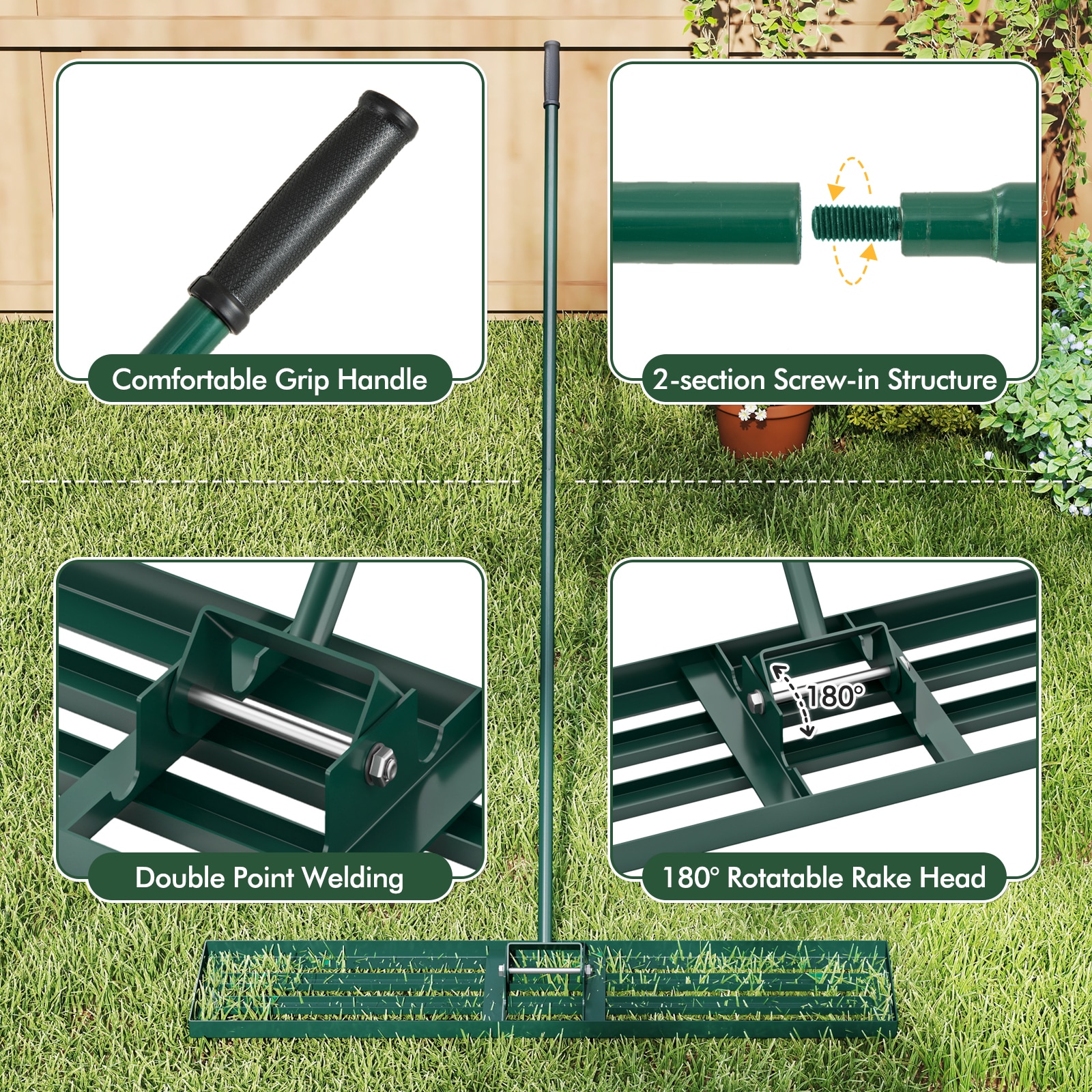 Poinic CWGT4395GN Lawn-Leaf-Rakes - View #3