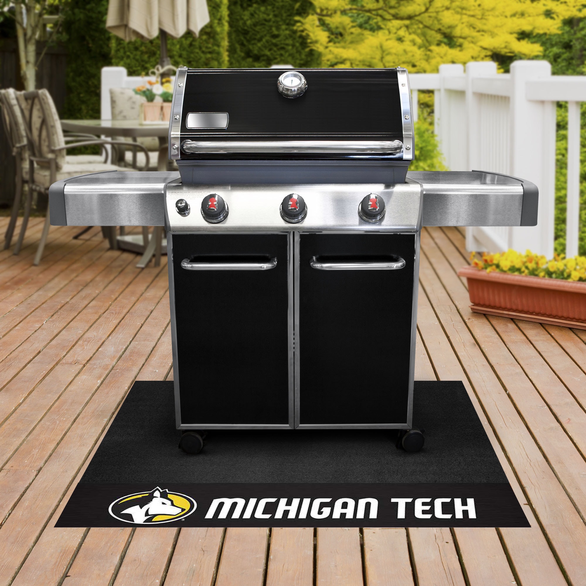 FANMATS 22089 Grill Mat Black Vinyl Rectangular Grill Mat