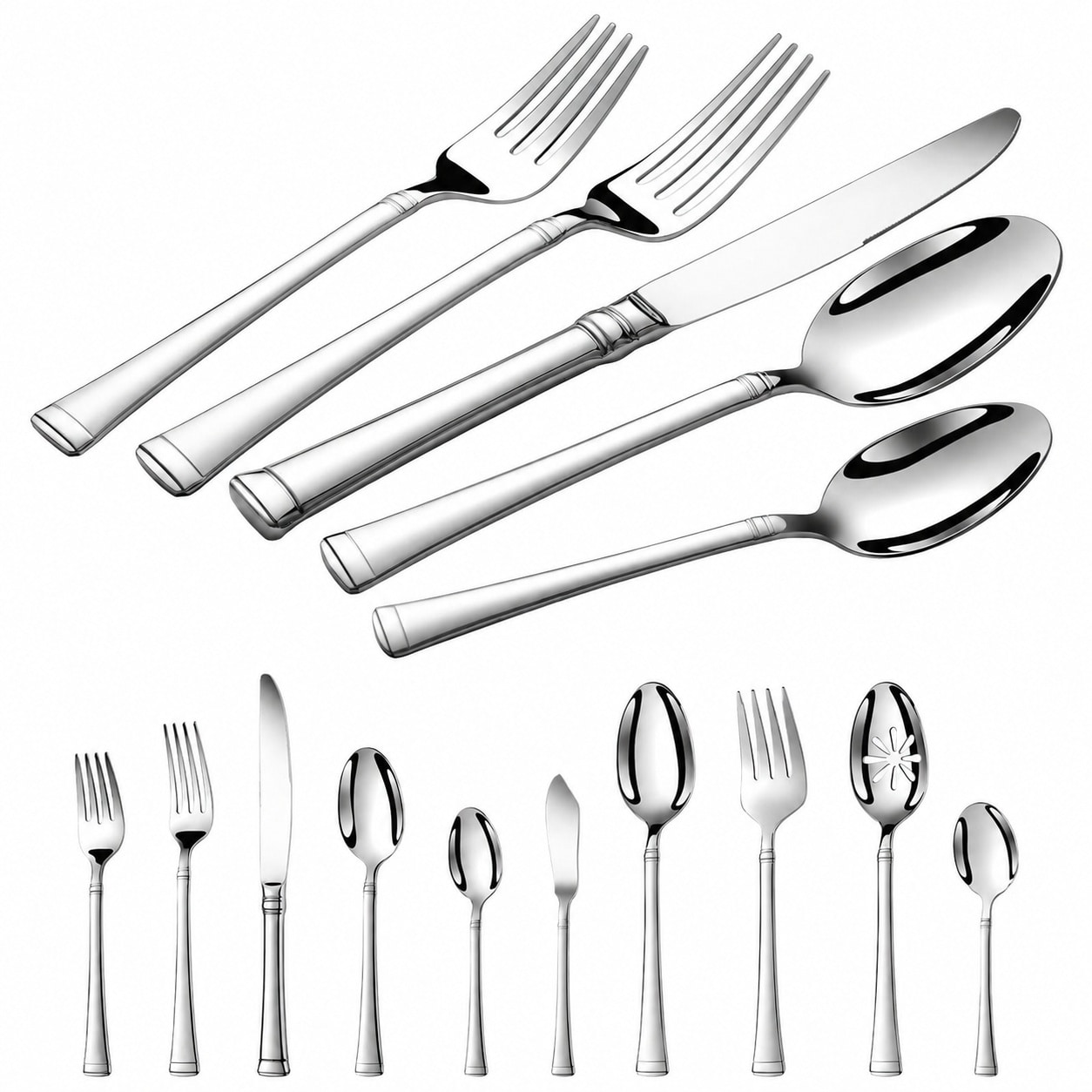Aoibox  65 Piece 18 10 Stainless Steel Silverware Flatware Set Service for 12 with Serving Utensils and Mirror