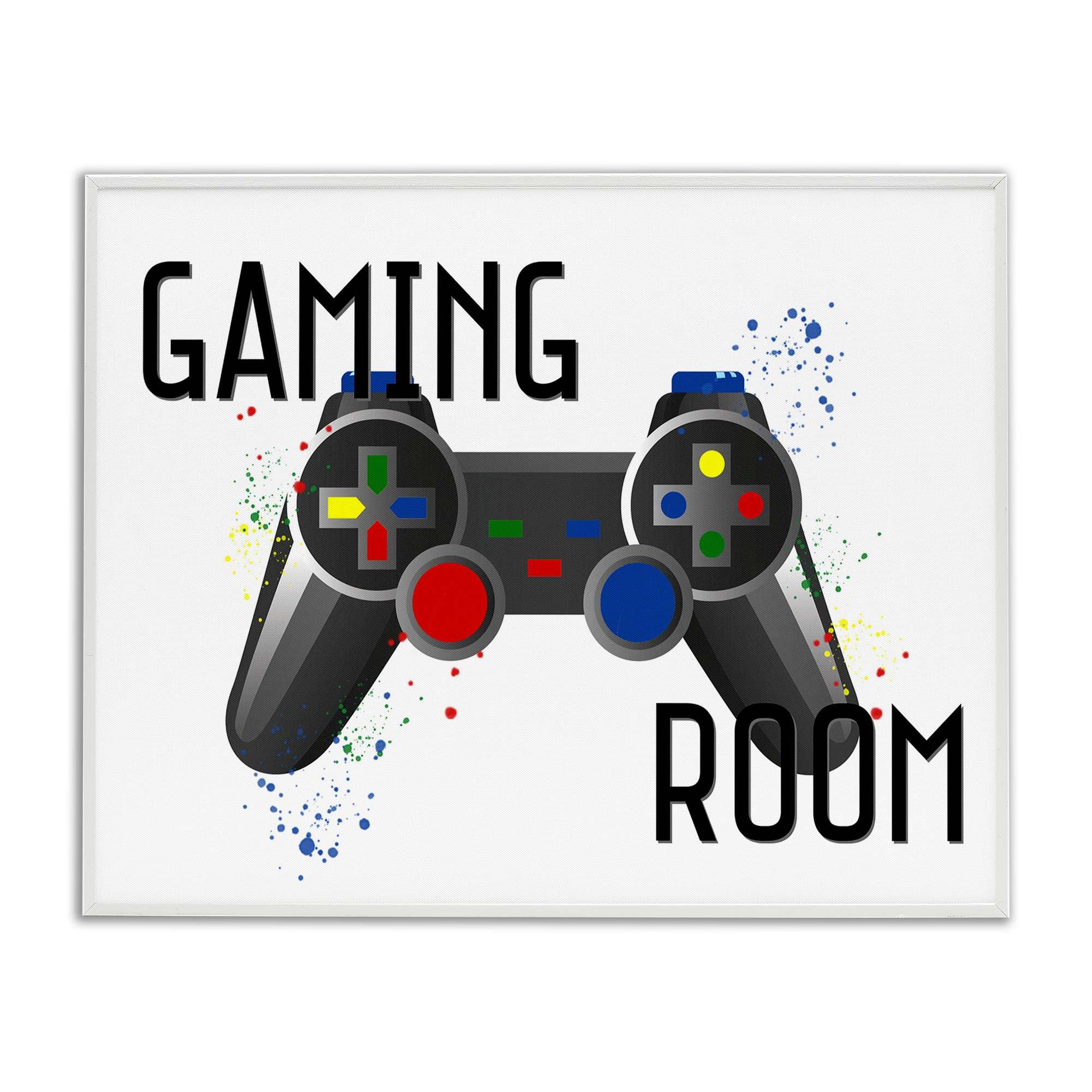 Stupell Industries BS-046-WFR-16X20 Gaming Room Modern Controller White Framed Giclee Art By Kim Allen 20 x 16