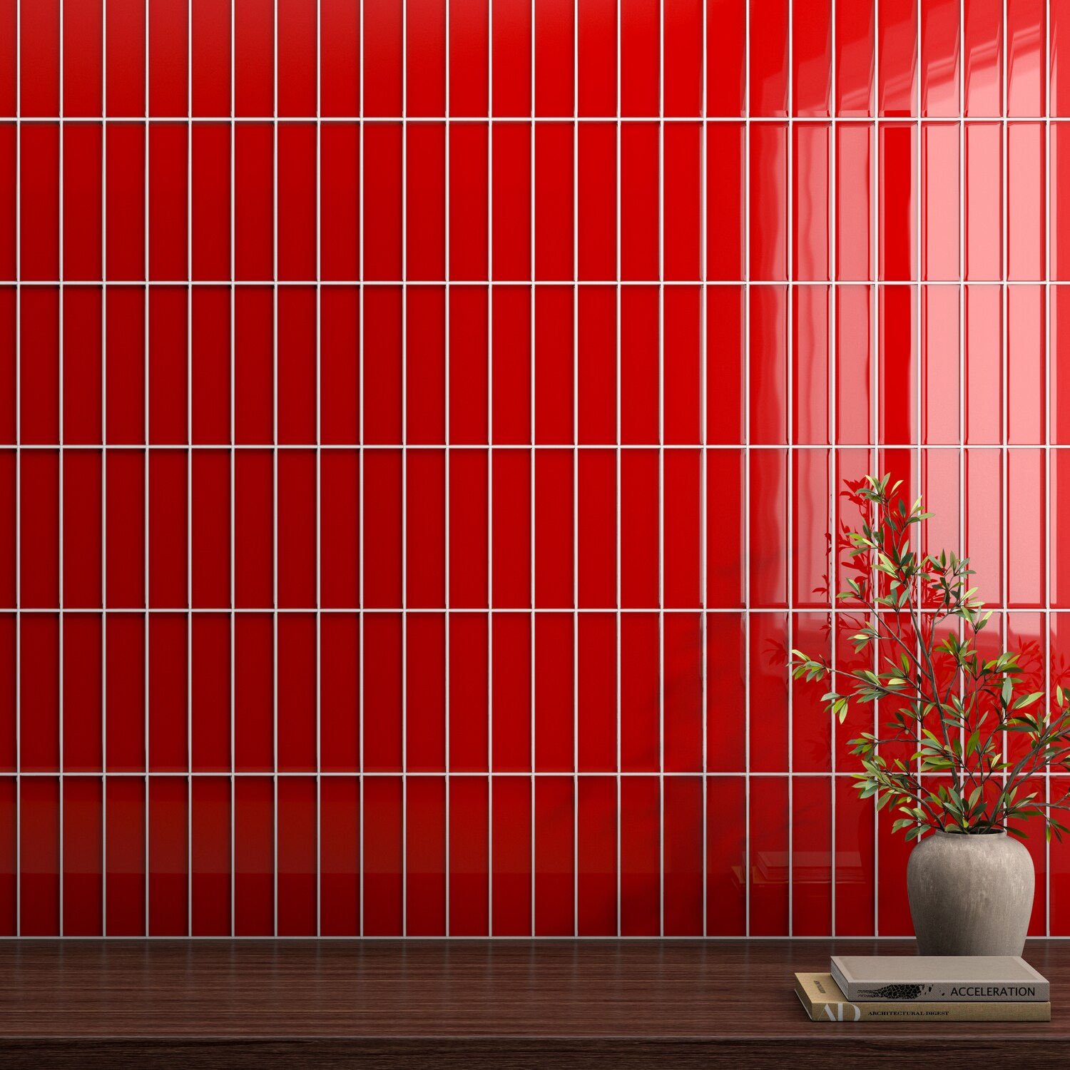 American Olean Color Appeal Cherry 2-in x 8-in Unglazed Glass Subway Wall Tile (6.6-sq. ft/ Carton)