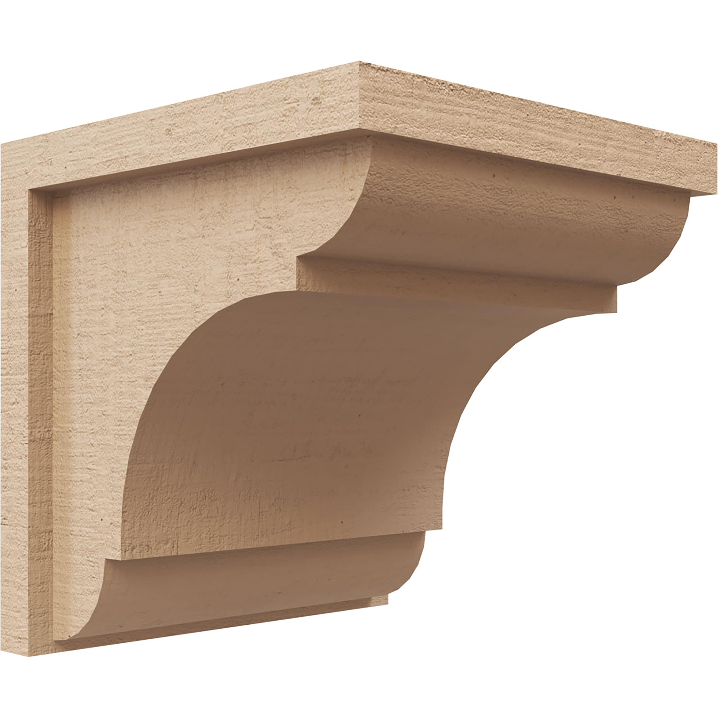 Ekena Millwork CORU09X09X09BRYRCPR 9-in x 9-in x 9-in Rough Cedar Woodgrain TimberThane Primed Urethane Paintable/Stainable Corbel
