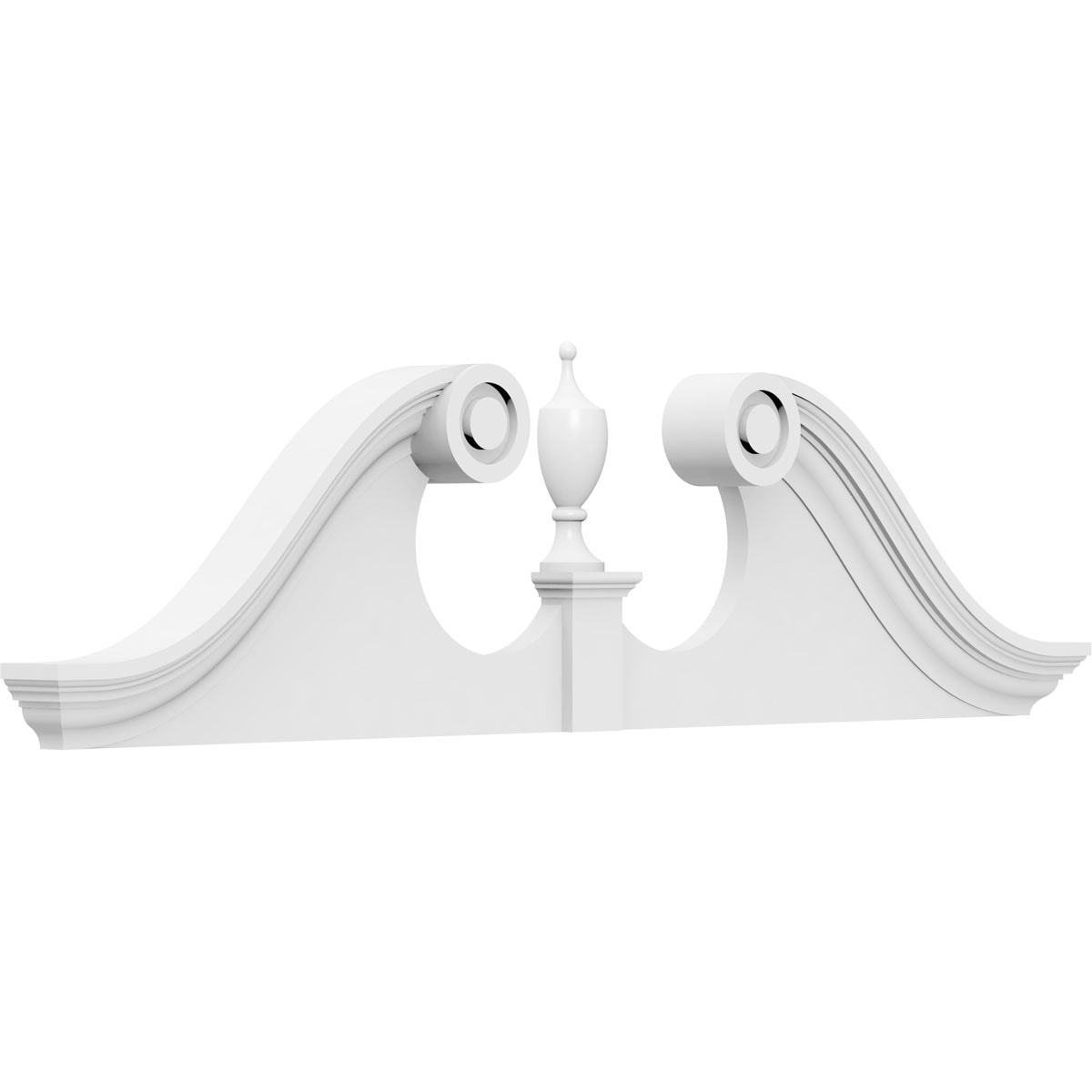 Ekena Millwork PEDPS050X125RHP00 53.25-Inches W x 12.5-Inches L PVC Pediment
