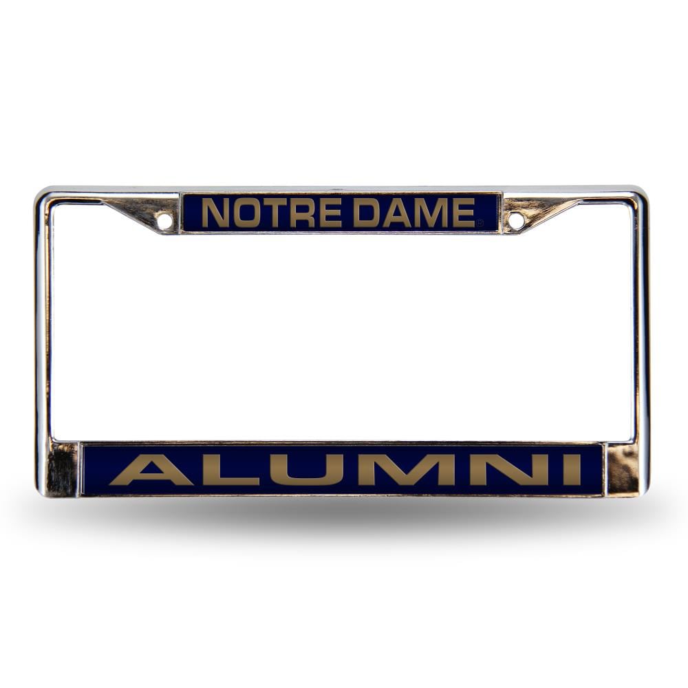 2 License Plate Frame Set Rico Notre Dame Irish NCAA Chrome Metal 