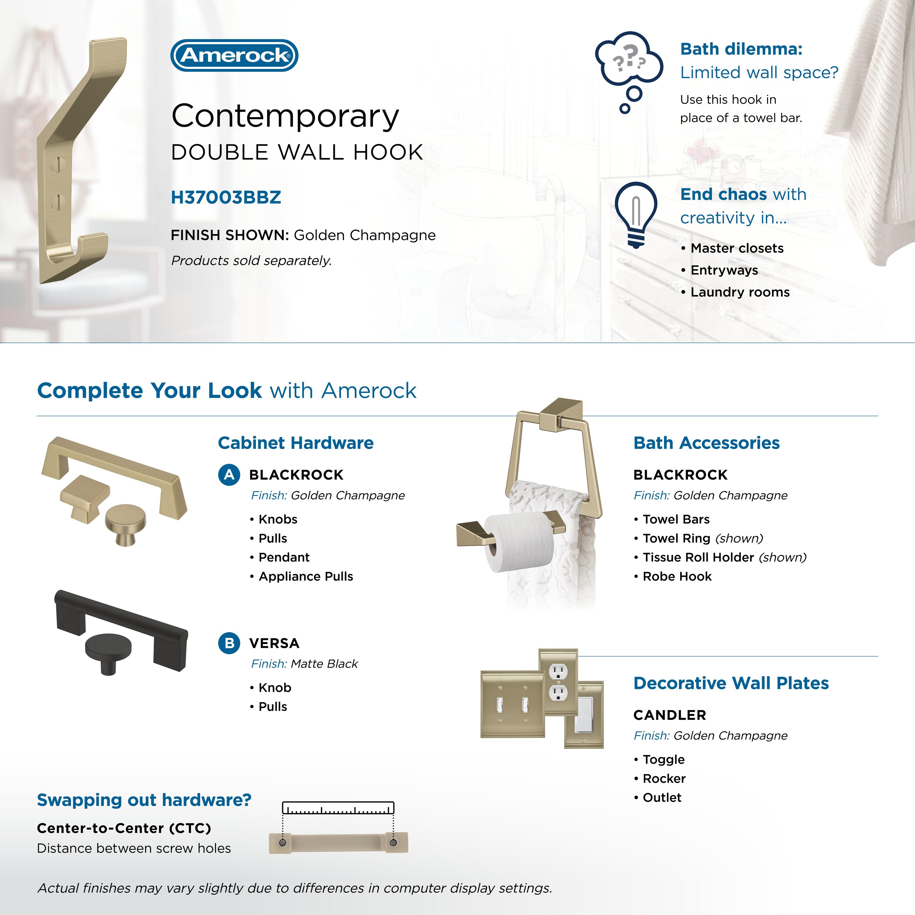 Amerock H37003BBZ Decorative-Wall-Hooks - View #6