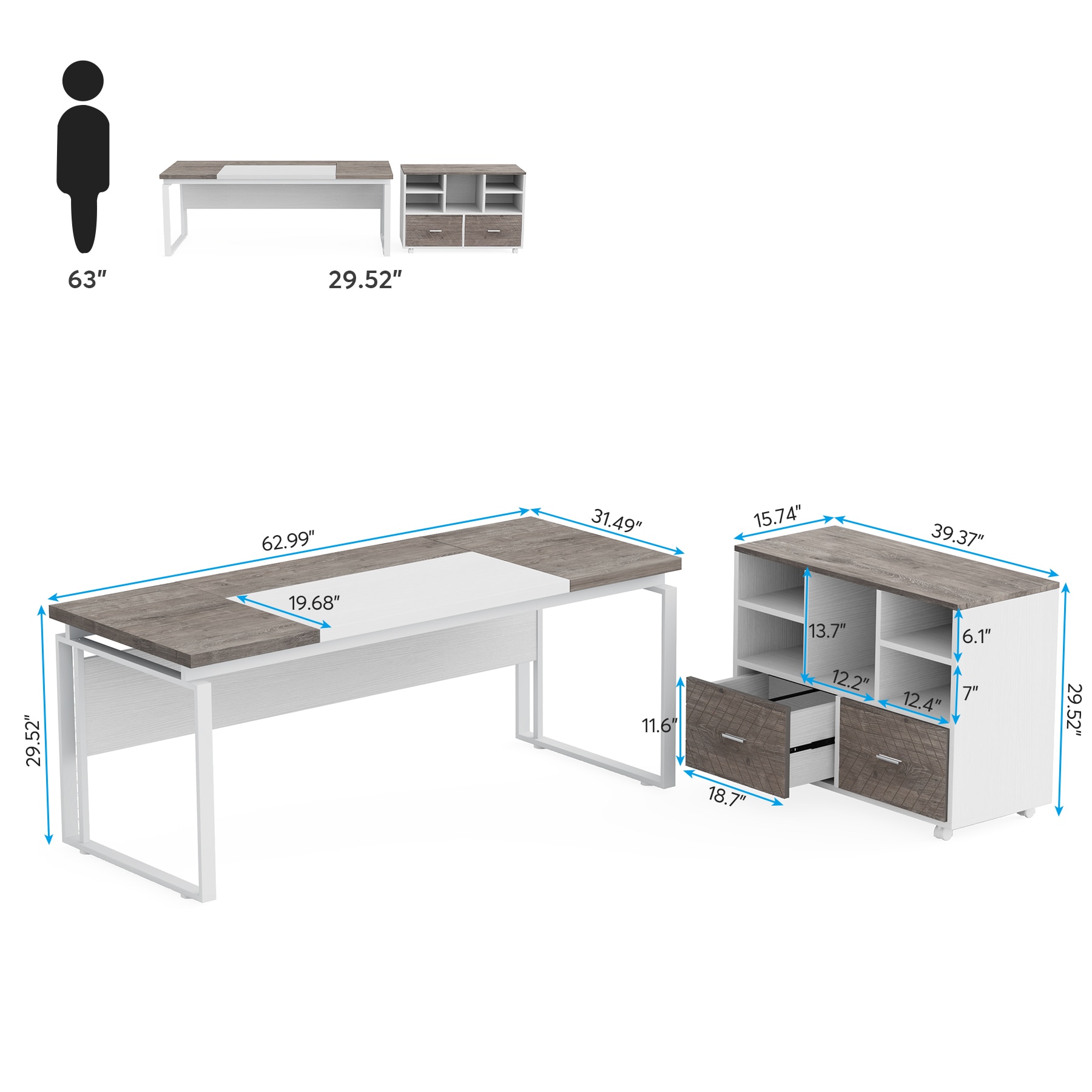 Tribesigns LWFD-F1893 Office-Tables - View #8