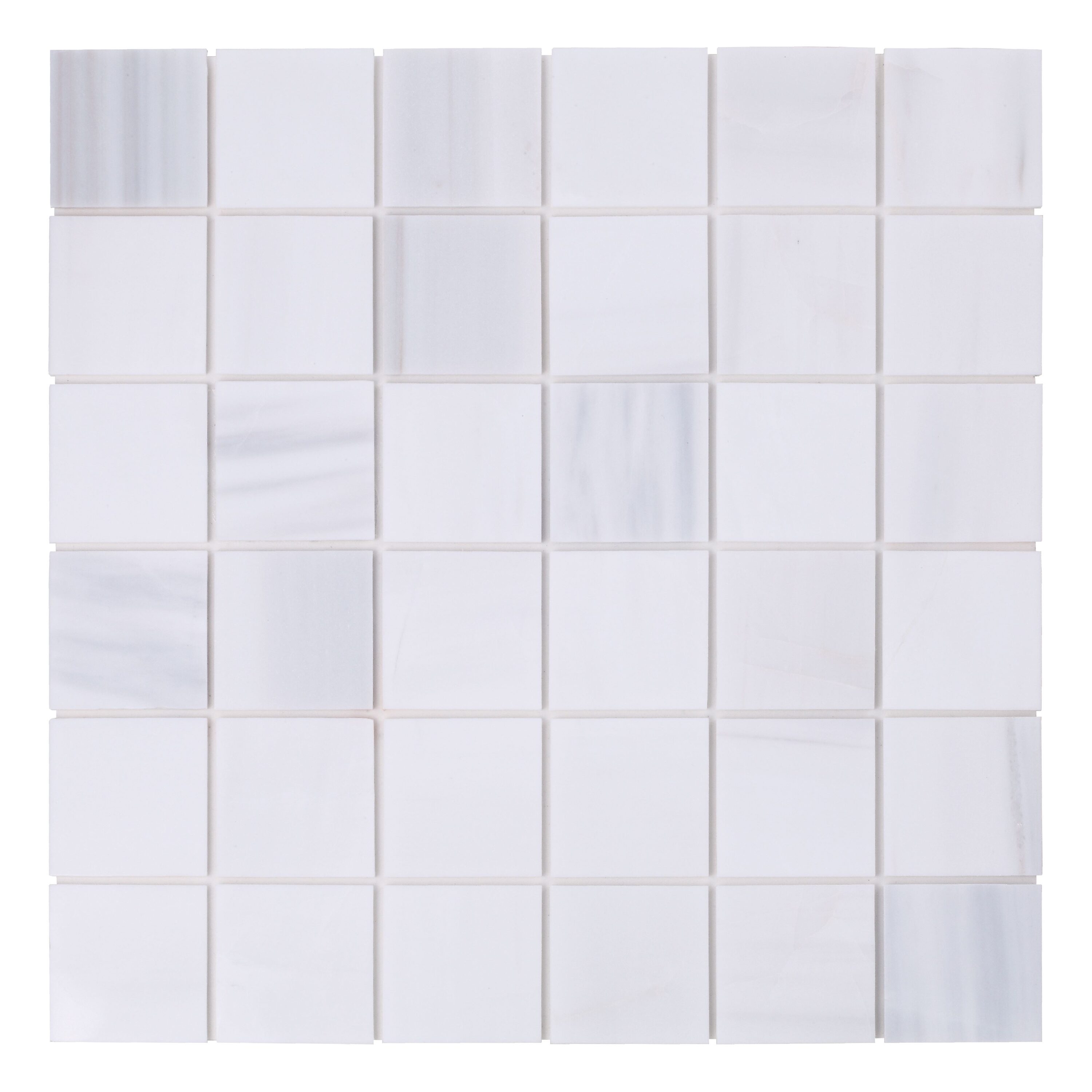 SpeedTiles IS000MUG572/BX6 Muguet White 12-in x 12-in Polished Natural Stone Marble Look Mosaic Wall Tile (5.74-sq. ft/ Carton)
