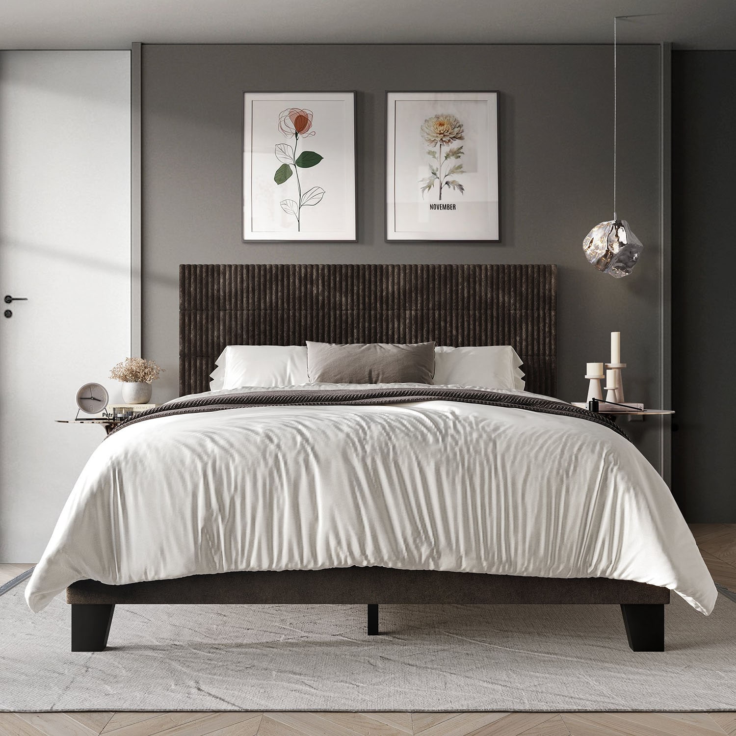 CasePiece C8541FPL-BN-VV Brown Full Wood Platform Bed
