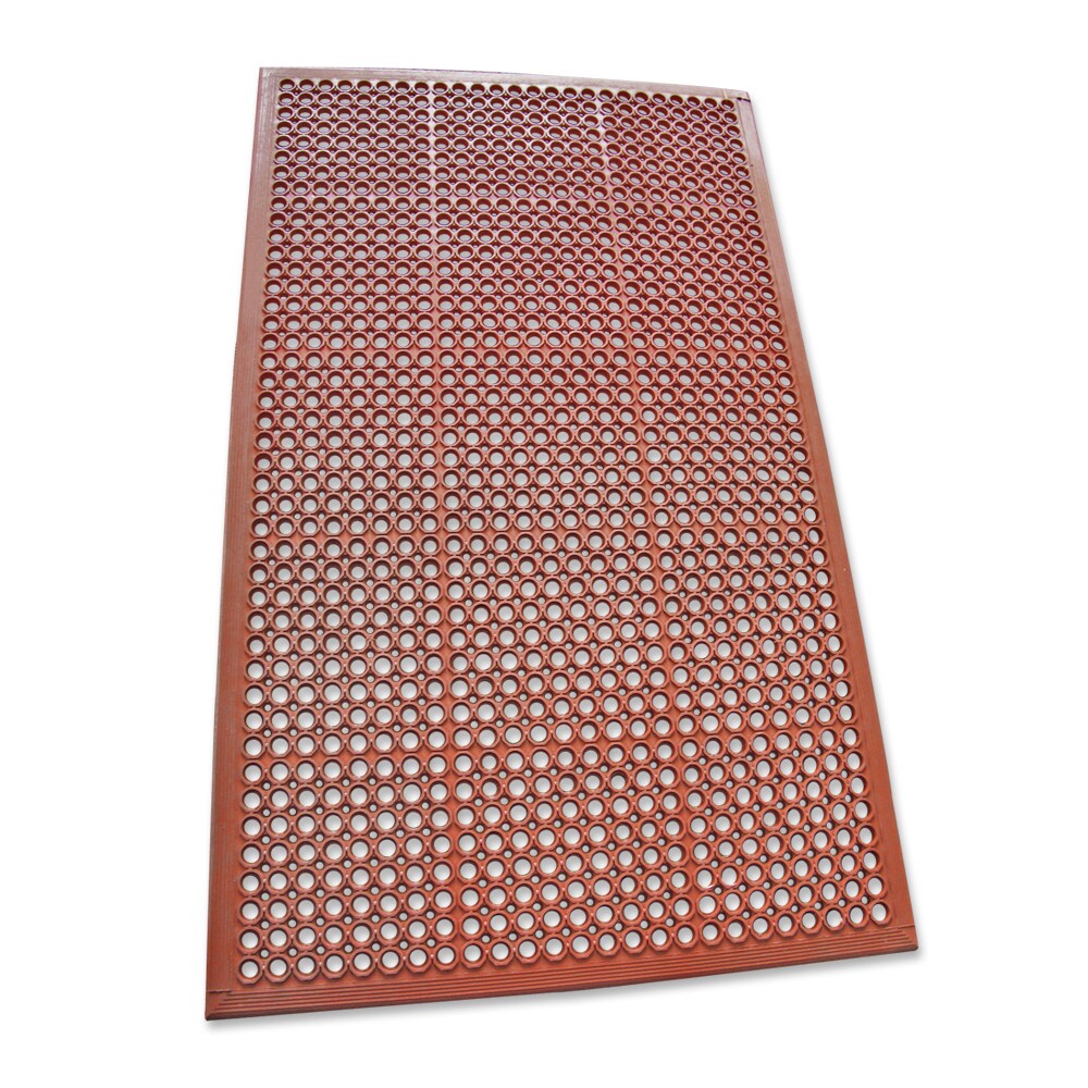 Rubber-Cal 3-ft x 5-ft Red Rectangular Indoor or Outdoor Home Utility Mat  in the Mats department at