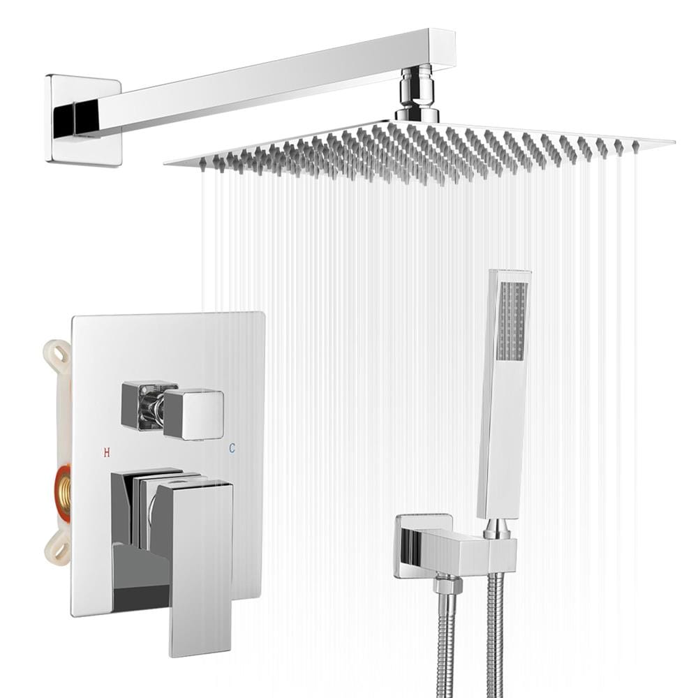 Parrot Uncle A-95010-C-EG Polished chrome 10-Inches Waterfall Built-In Shower Faucet System with 2-way Diverter Valve Included )